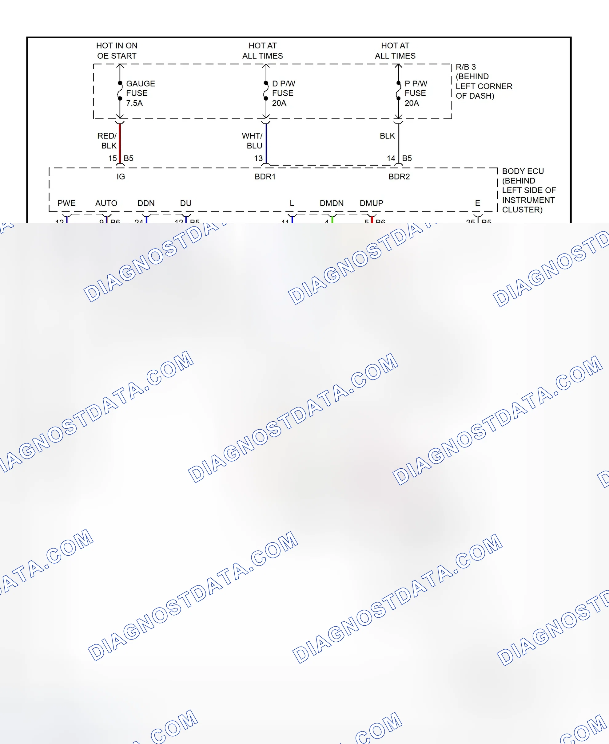 Scheme 14: Power Window System Wiring Diagram (MR2)