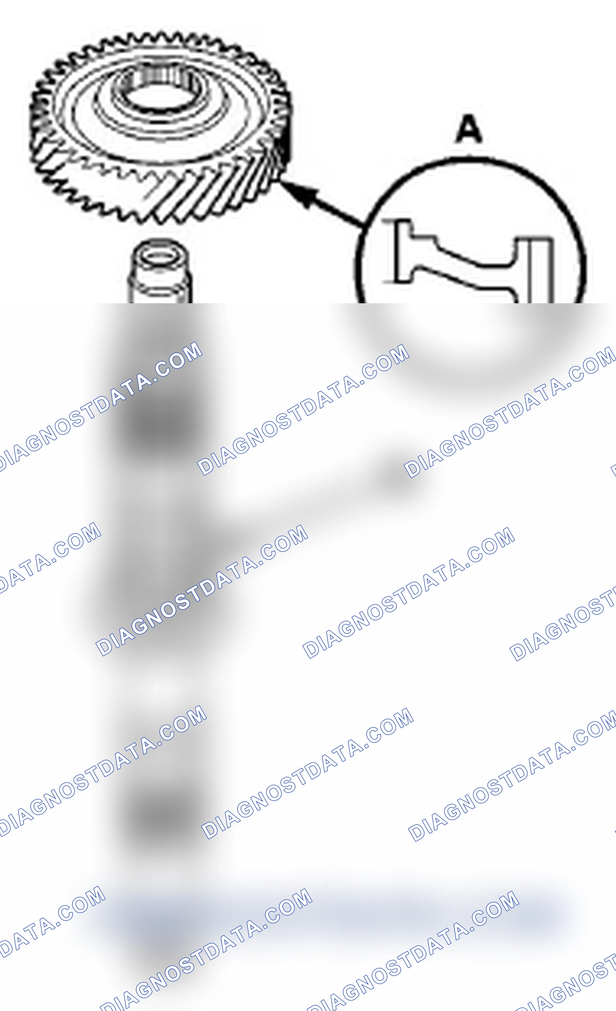 Scheme 524: Secondary Shaft 2nd Gear and 5th Gear Axial Clearance Inspection