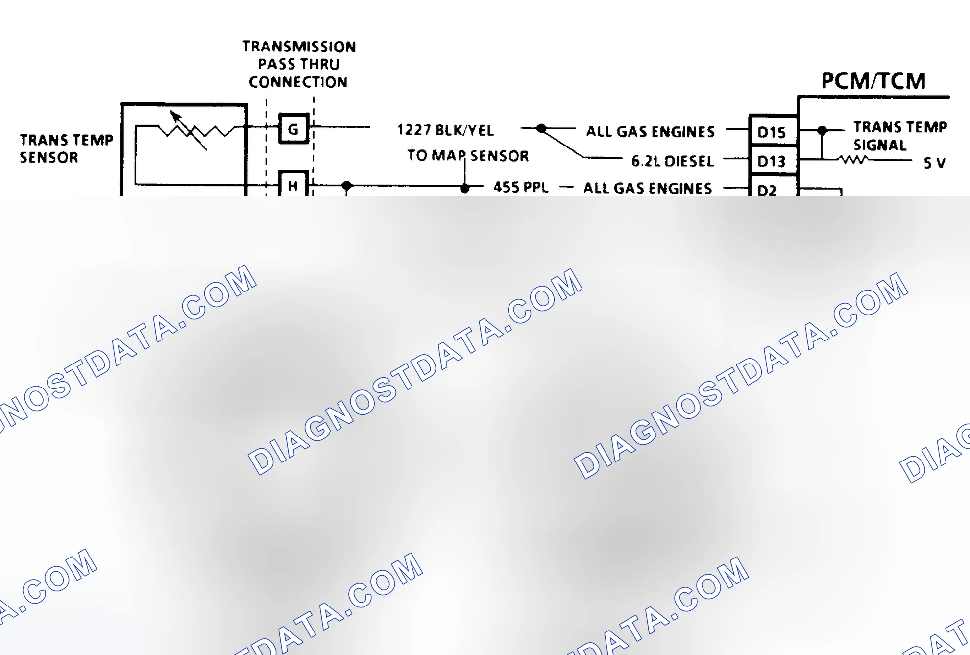 Scheme 141: Code 58 Schematic - Transmission Temp. Sensor Circuit High Temperature Indicated