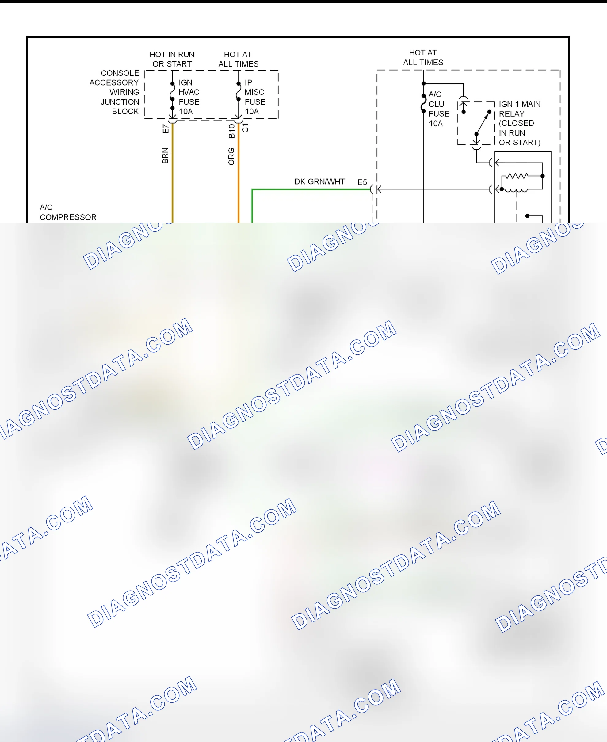 Scheme 6: A/C Compressor Clutch Control Circuit Wiring Diagram (2001 Aztek)