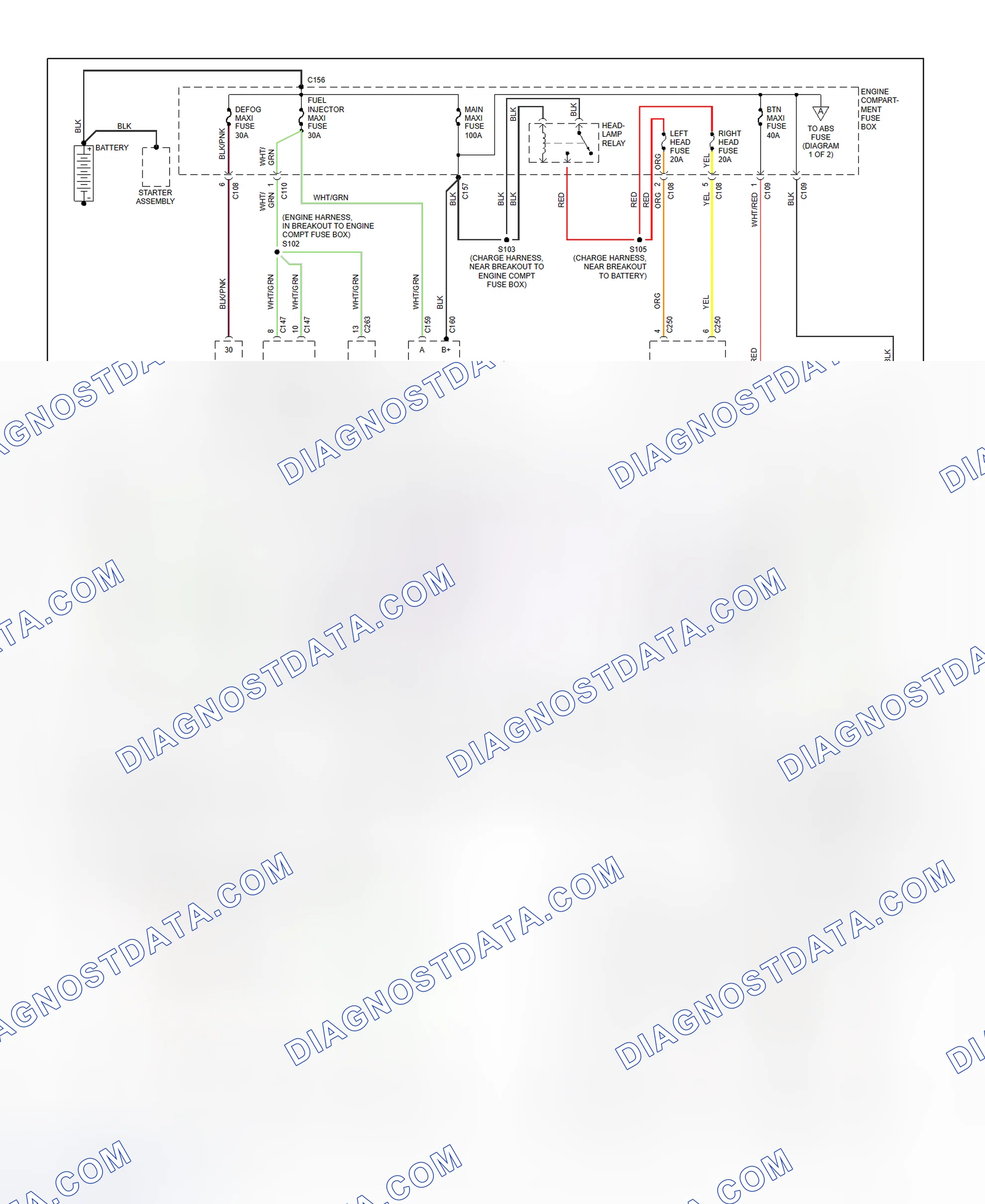 Scheme 6: Power Distribution Wiring Diagram (1 Of 2)