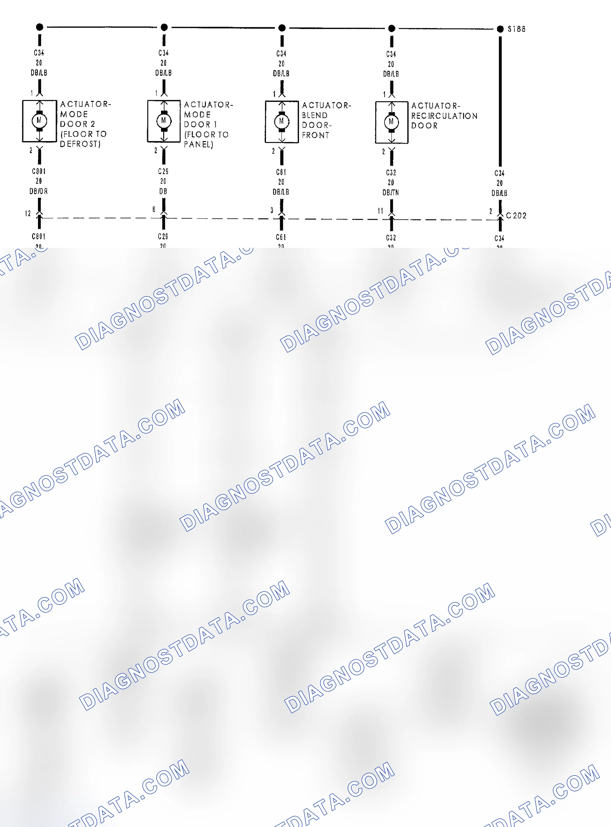 Scheme 13: B103B-REAR MODE DOOR CONTROL CIRCUIT LOW (MTC)