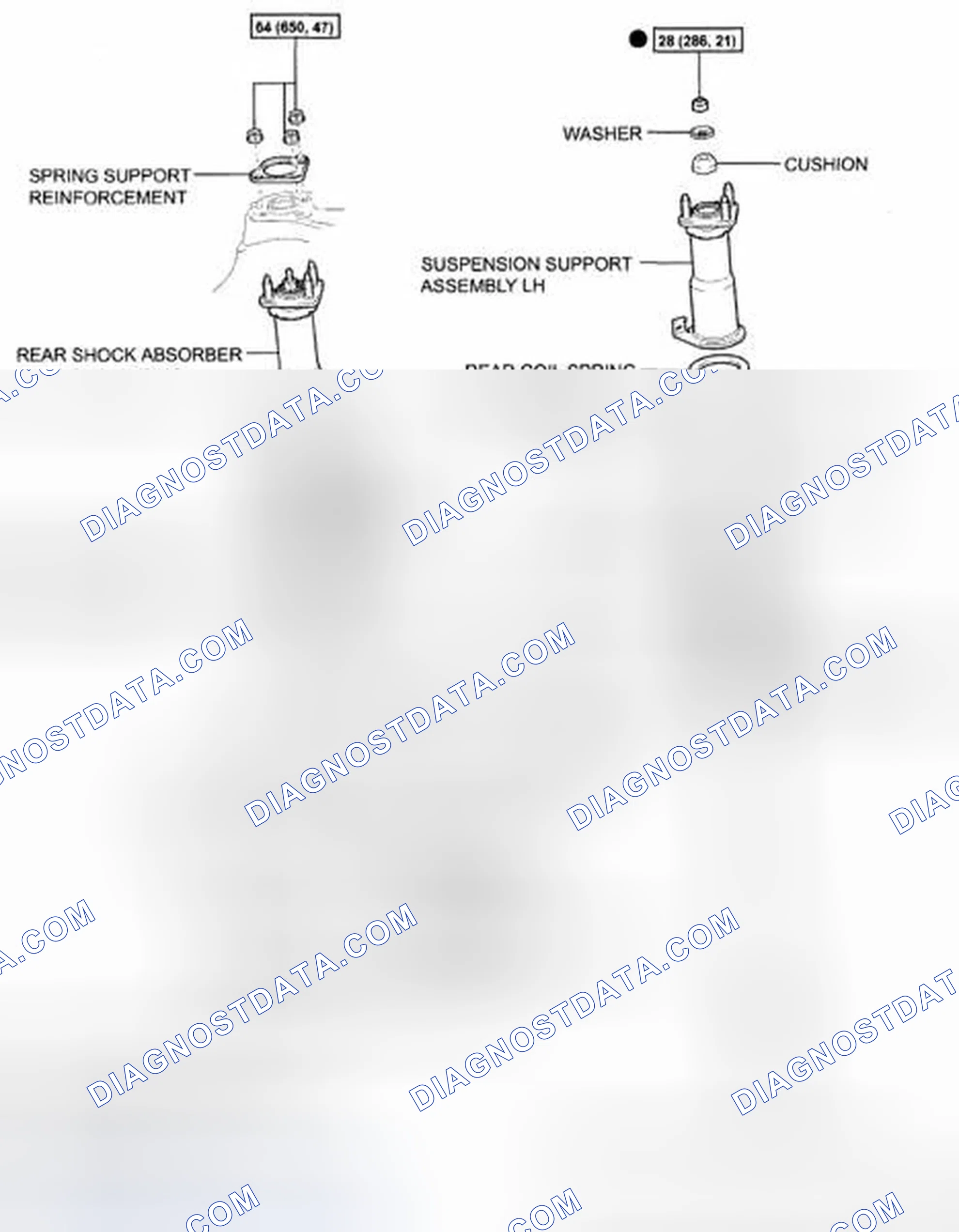 Scheme 59: Identifying Rear Shock Absorber With Coil Spring Components With Torque Specifications (2 Of 2)