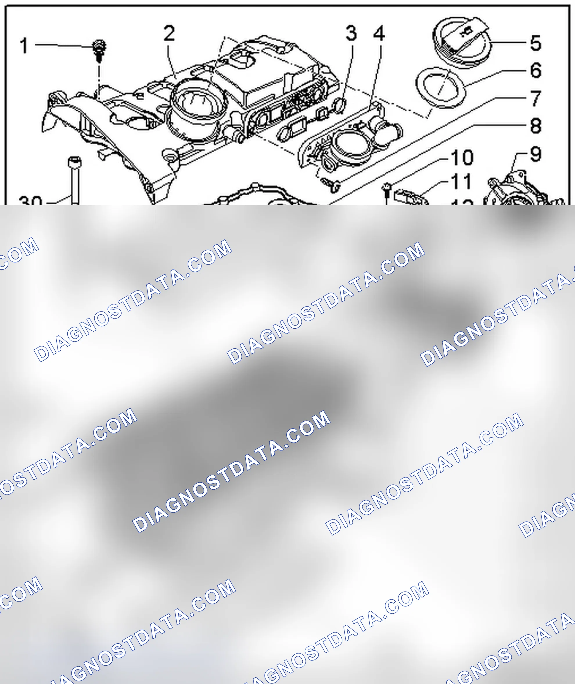 Scheme 424: CYLINDER HEAD COVER AND CYLINDER HEAD OVERVIEW
