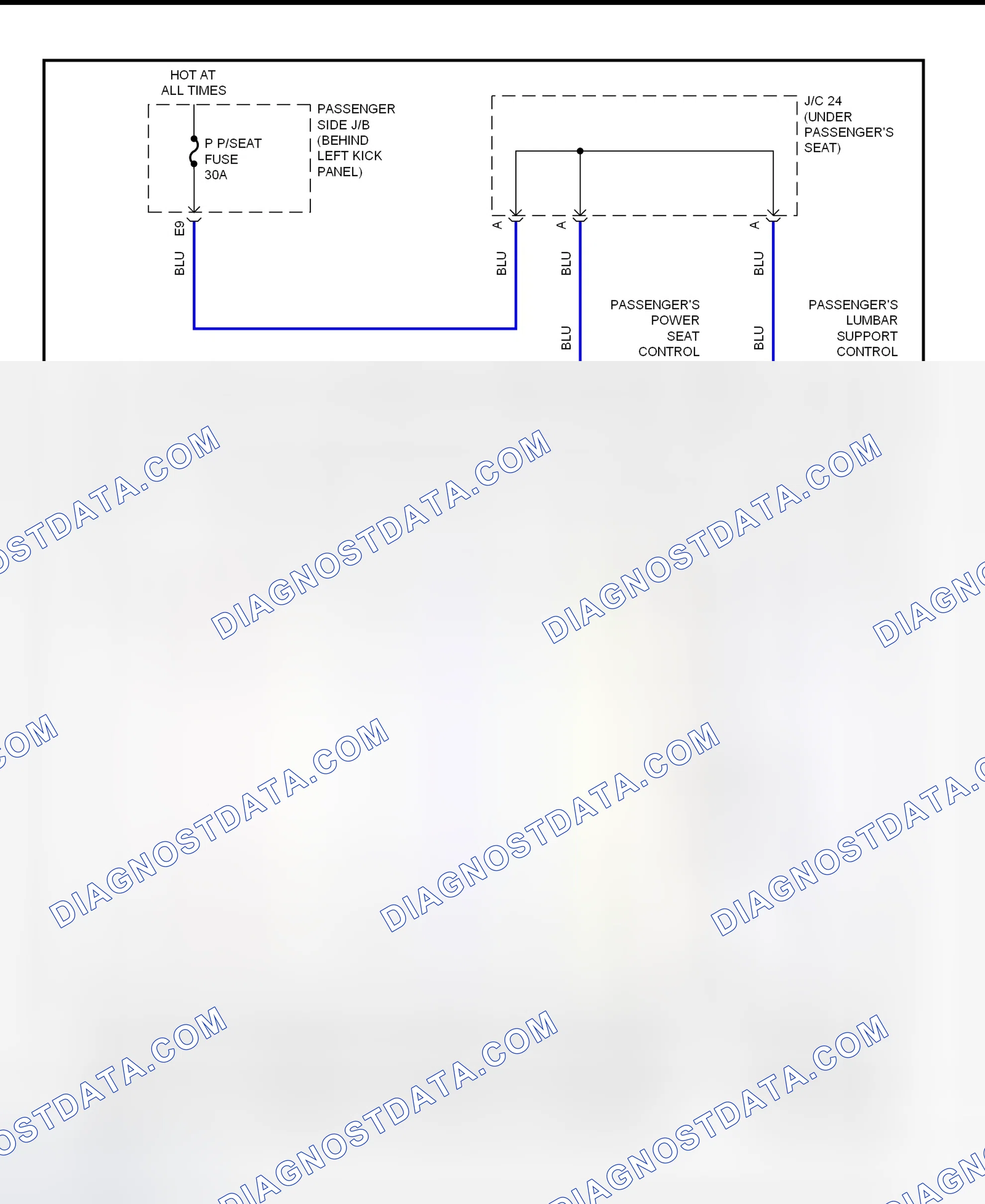 Scheme 11: Passenger's Power Seat System Wiring Diagram (GS300 & GS400)