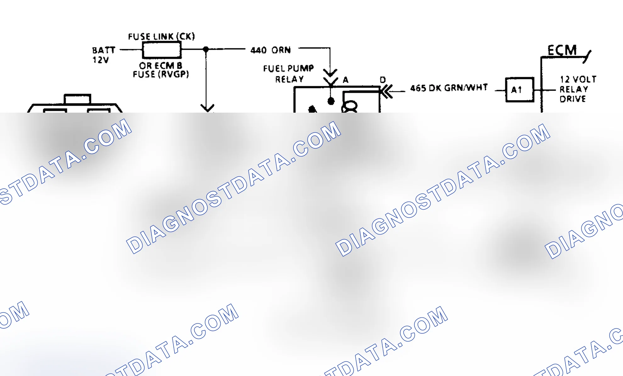 Scheme 135: Code 54 - Fuel Pump Ckt (Low Voltage) Schematic (All Others)