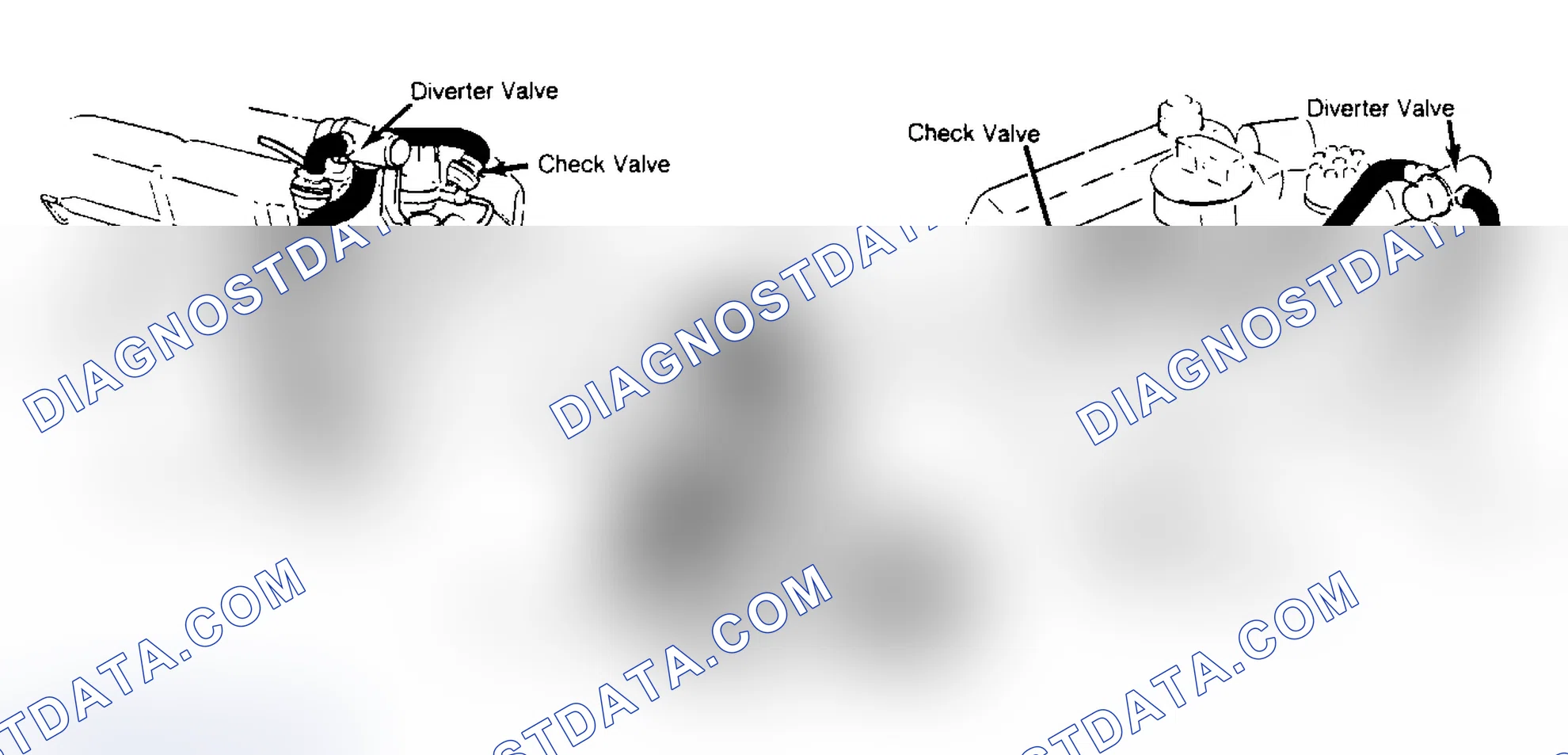 Fig. 3: Three Different Types of Air Injection Systems Used (V8 Engines) Air injection systems may vary according to equipment.