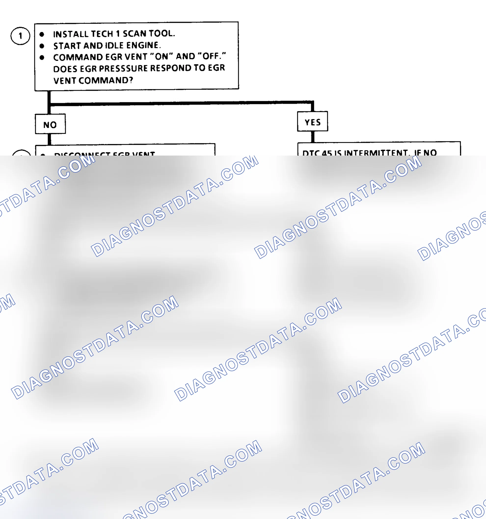 Scheme 207: DTC 45 Flow Chart ("C" & "K" Series) EGR Vent Error