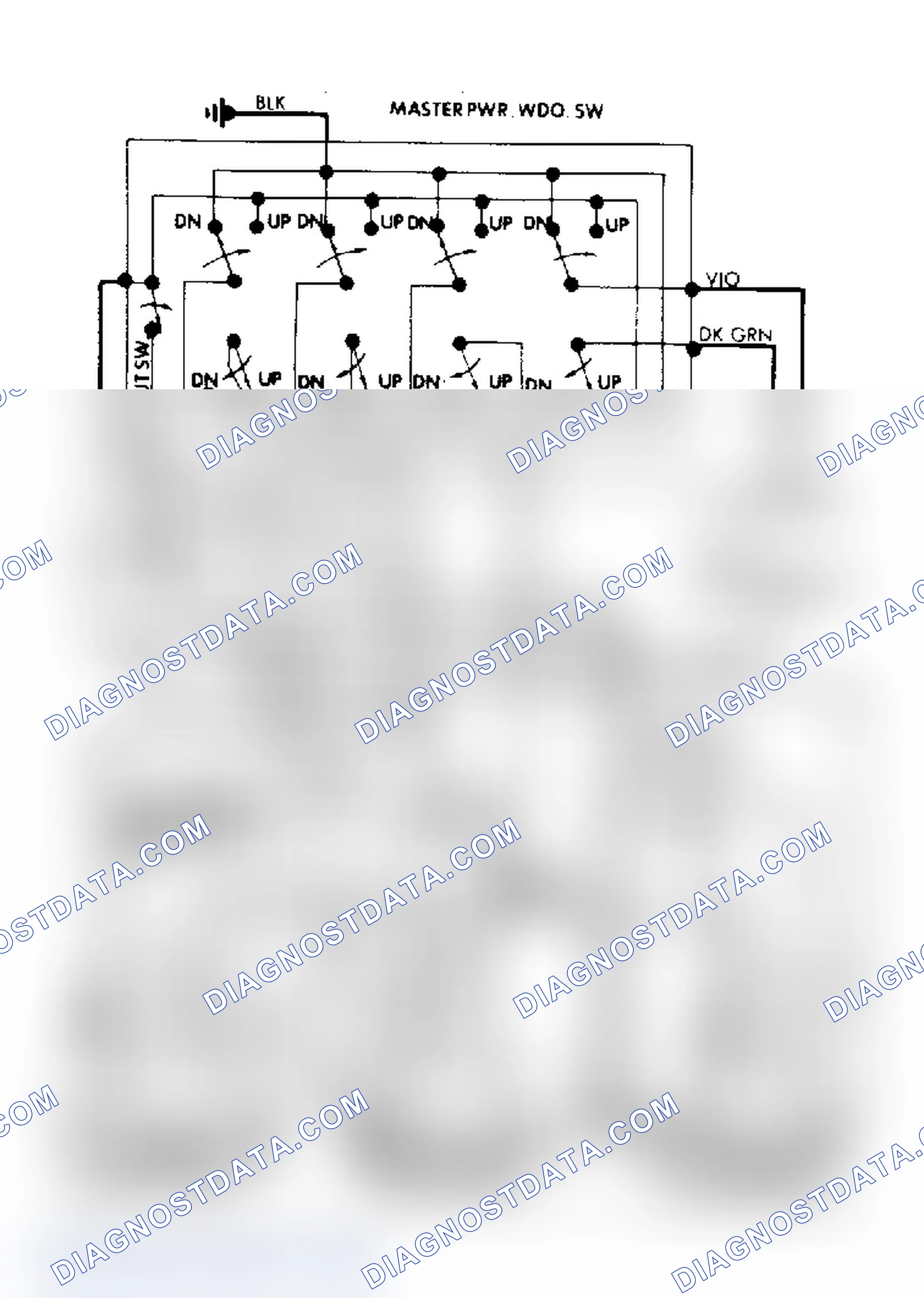 Scheme 8: LeBaron and 600 Sedan and Wagon Power Window Schematic
