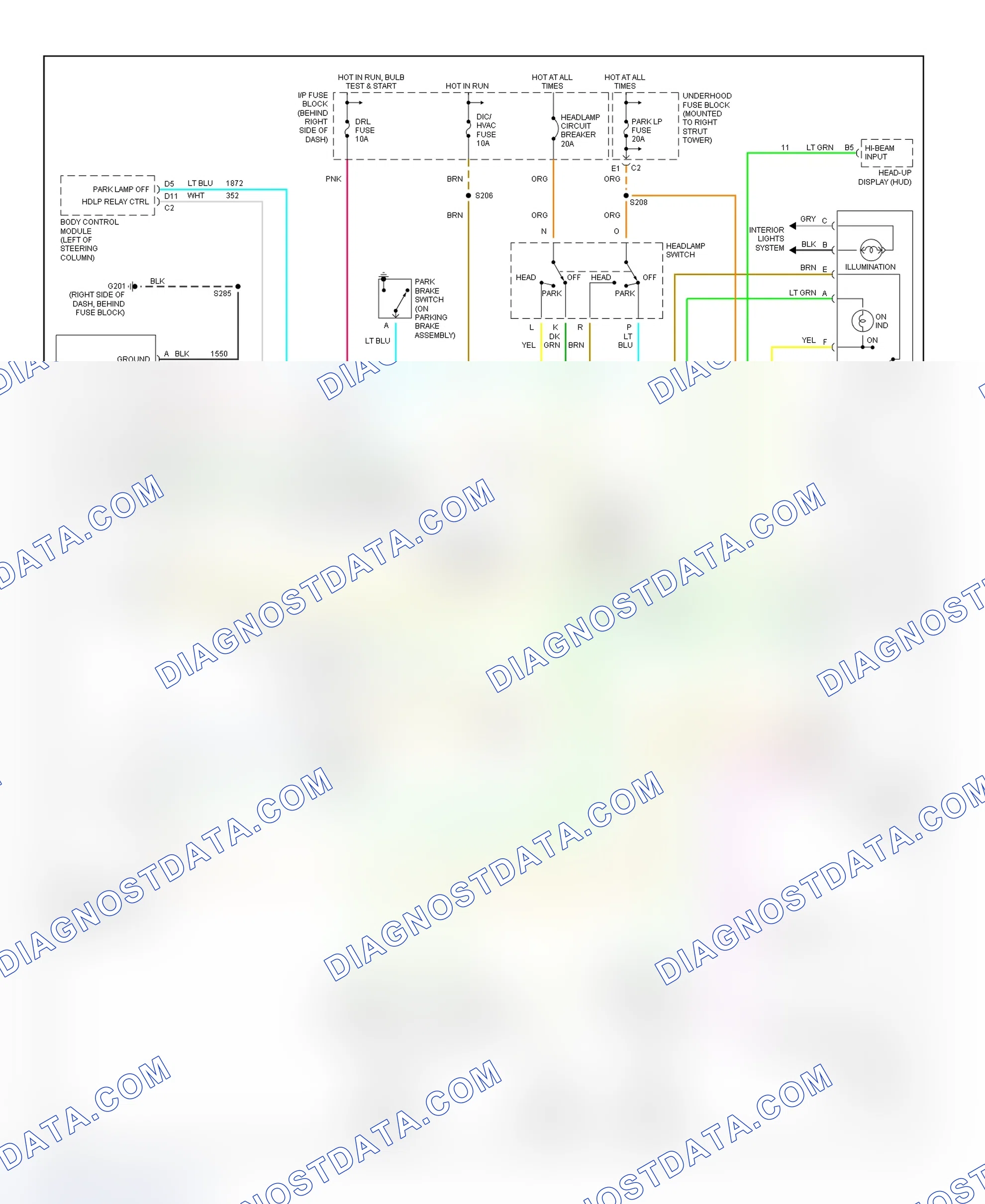 Scheme 20: Headlight Systems & Daytime Running Lights Wiring Diagram (Grand Prix)