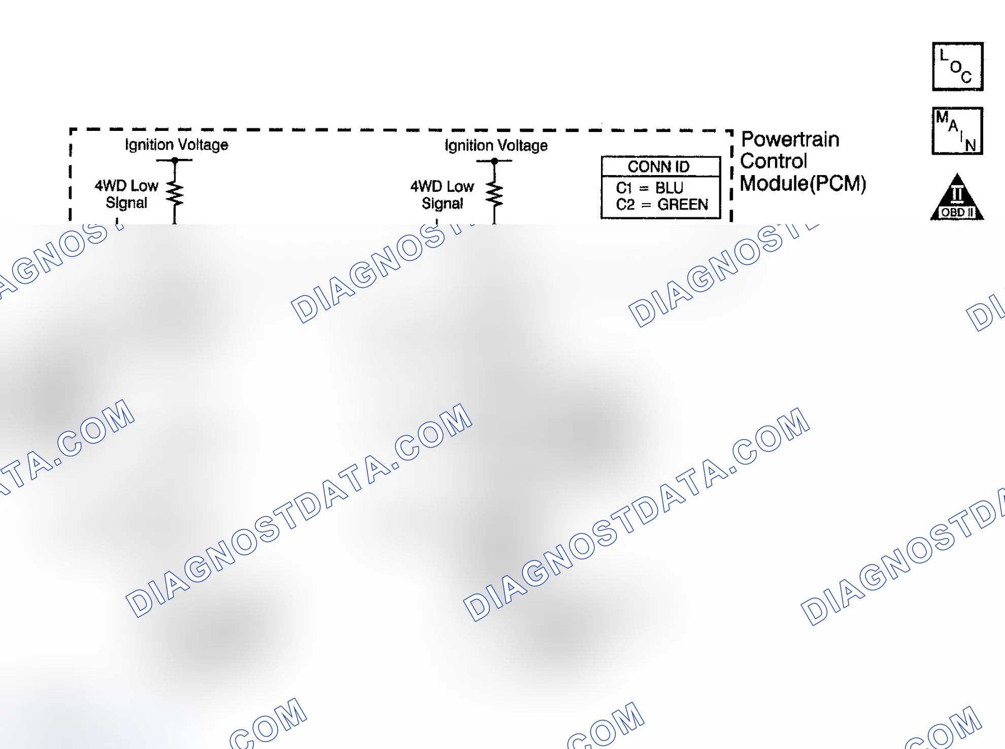 Scheme 1059: DTC P1875: Open Or Short To Ground In The 4WD Low Signal Circuit