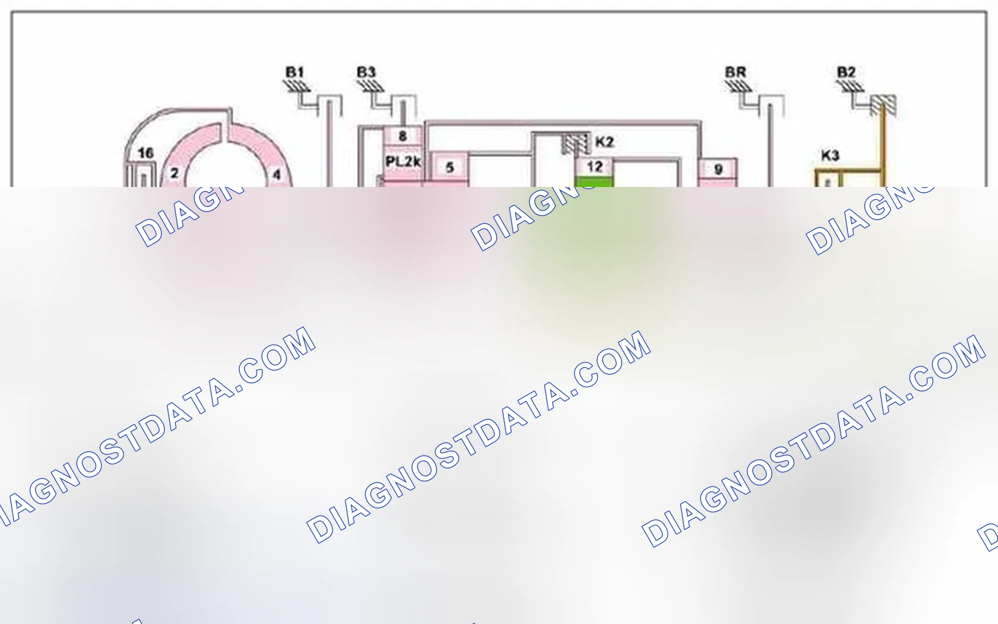 Scheme 200: Power flow in 4th gear, function - GF27.10-P-3014N