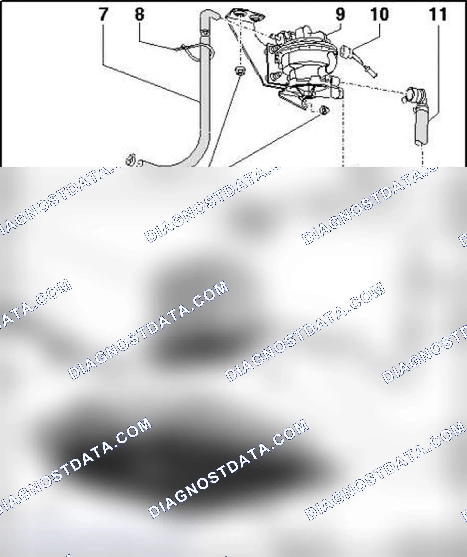 Scheme 160: EVAP canister/leak detection system, 8-cyl. FSI engine (Audi RS4), component overview