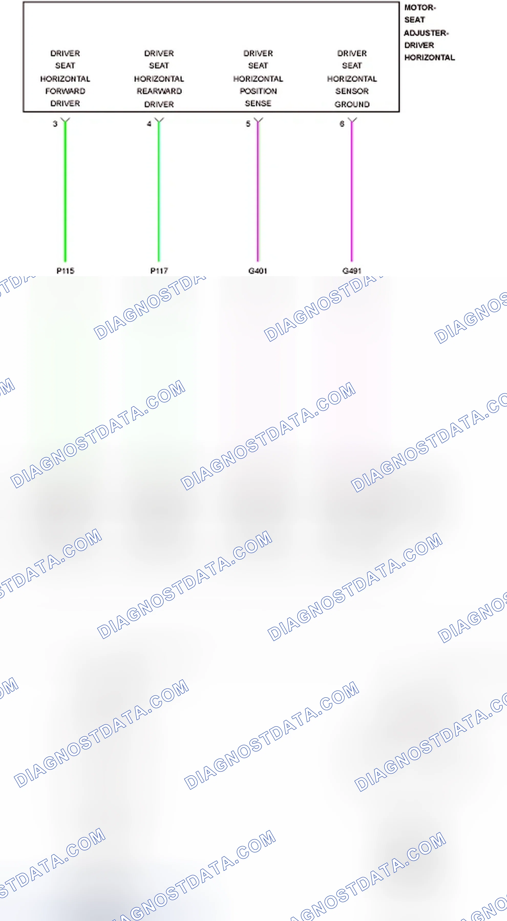 Scheme 206: B1D6D-SEAT HORIZONTAL POSITION SENSOR CIRCUIT LOW