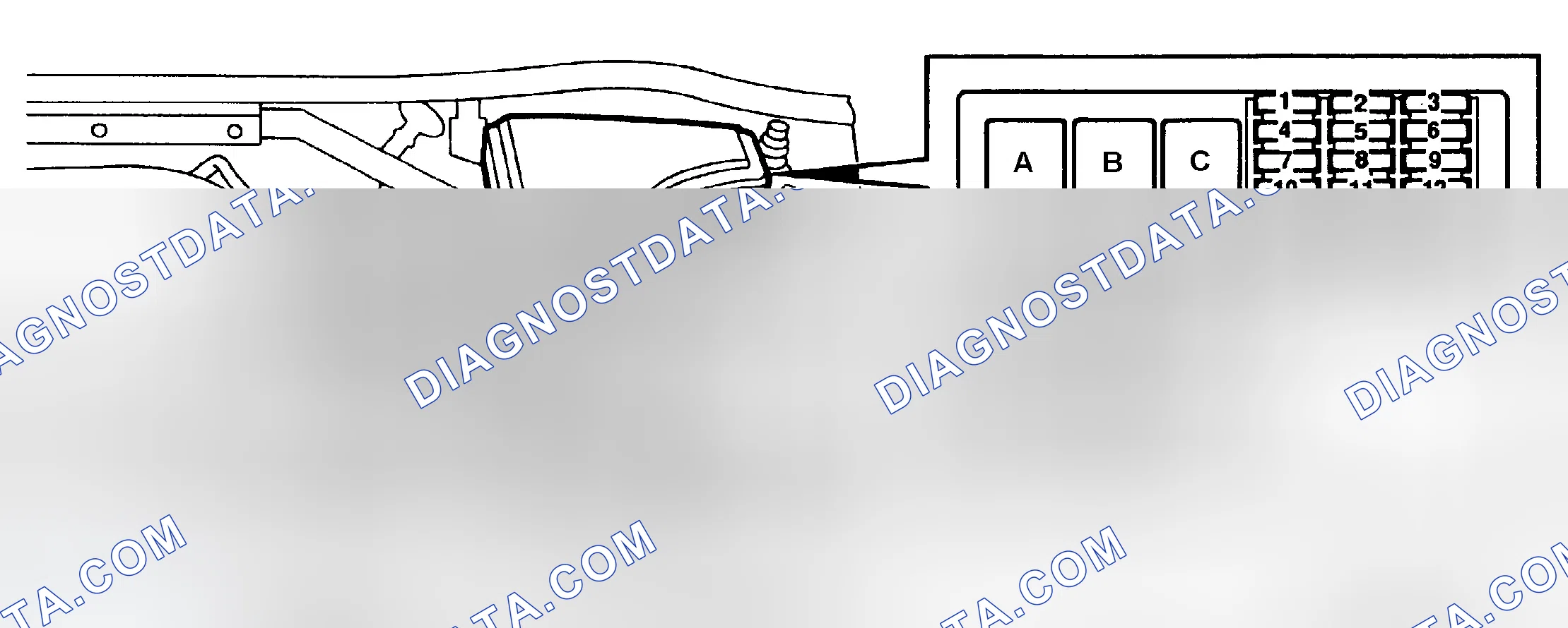 Scheme 18: UNDERHOOD FUSE PANEL IDENTIFICATION (1994-96)