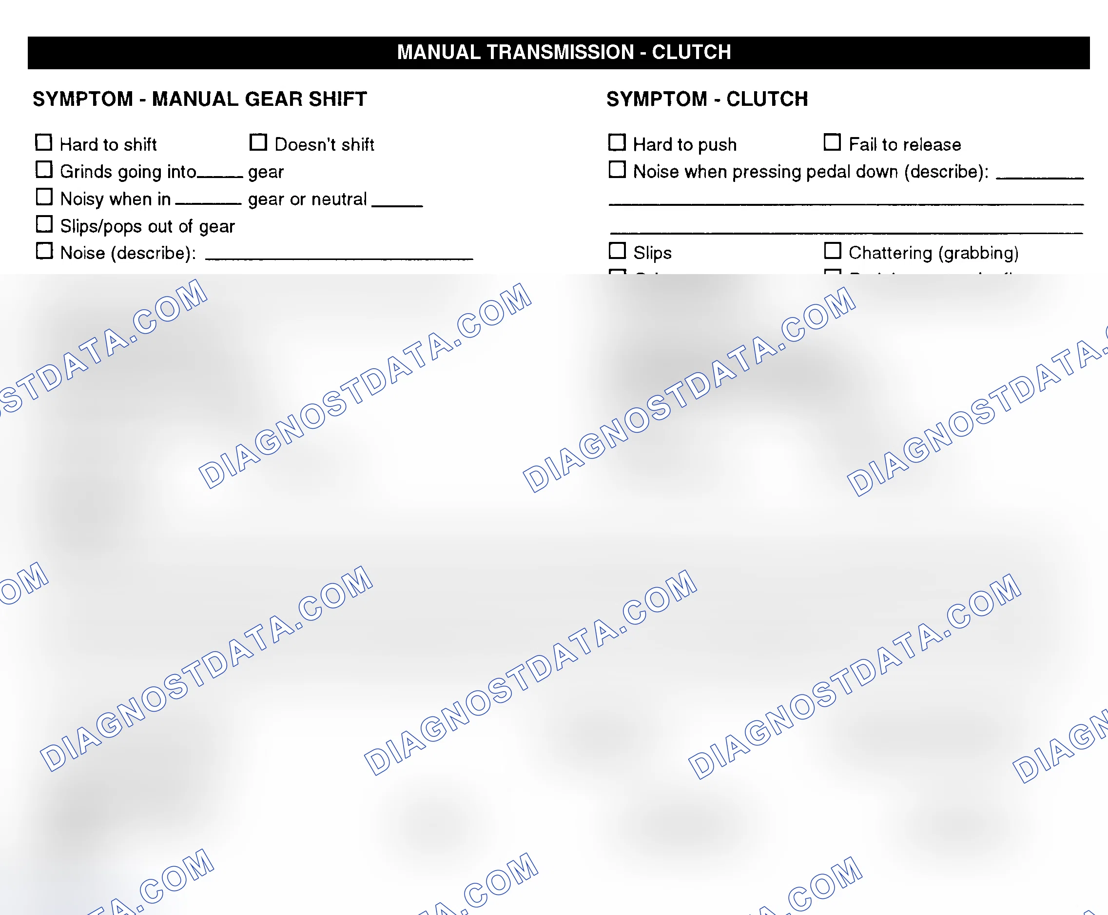 Scheme 10: Manual Transmission & Clutch
