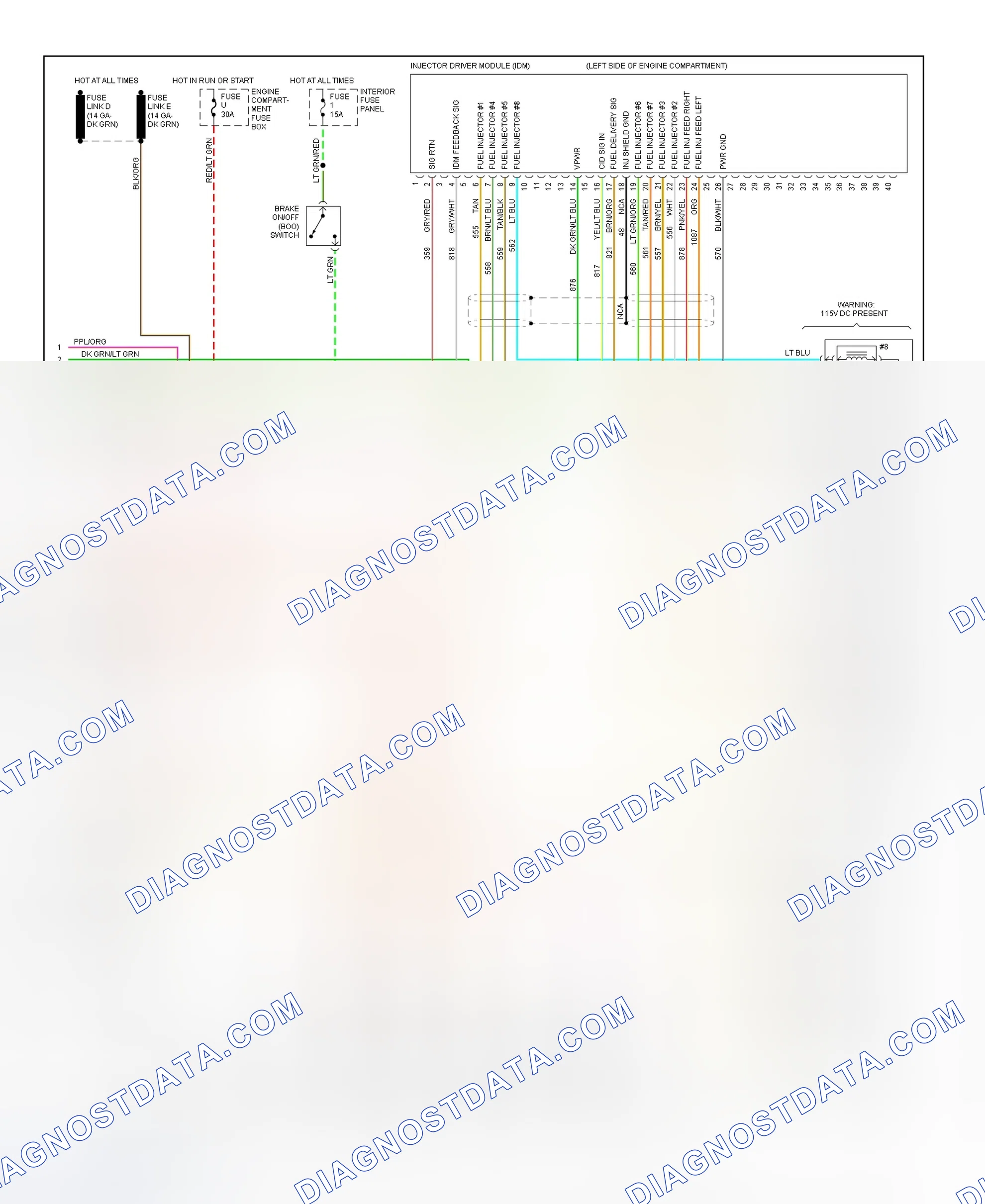 Scheme 113: 1995 Econoline 7.3L Turbo Diesel PCM Wiring Diagram (3 Of 3)