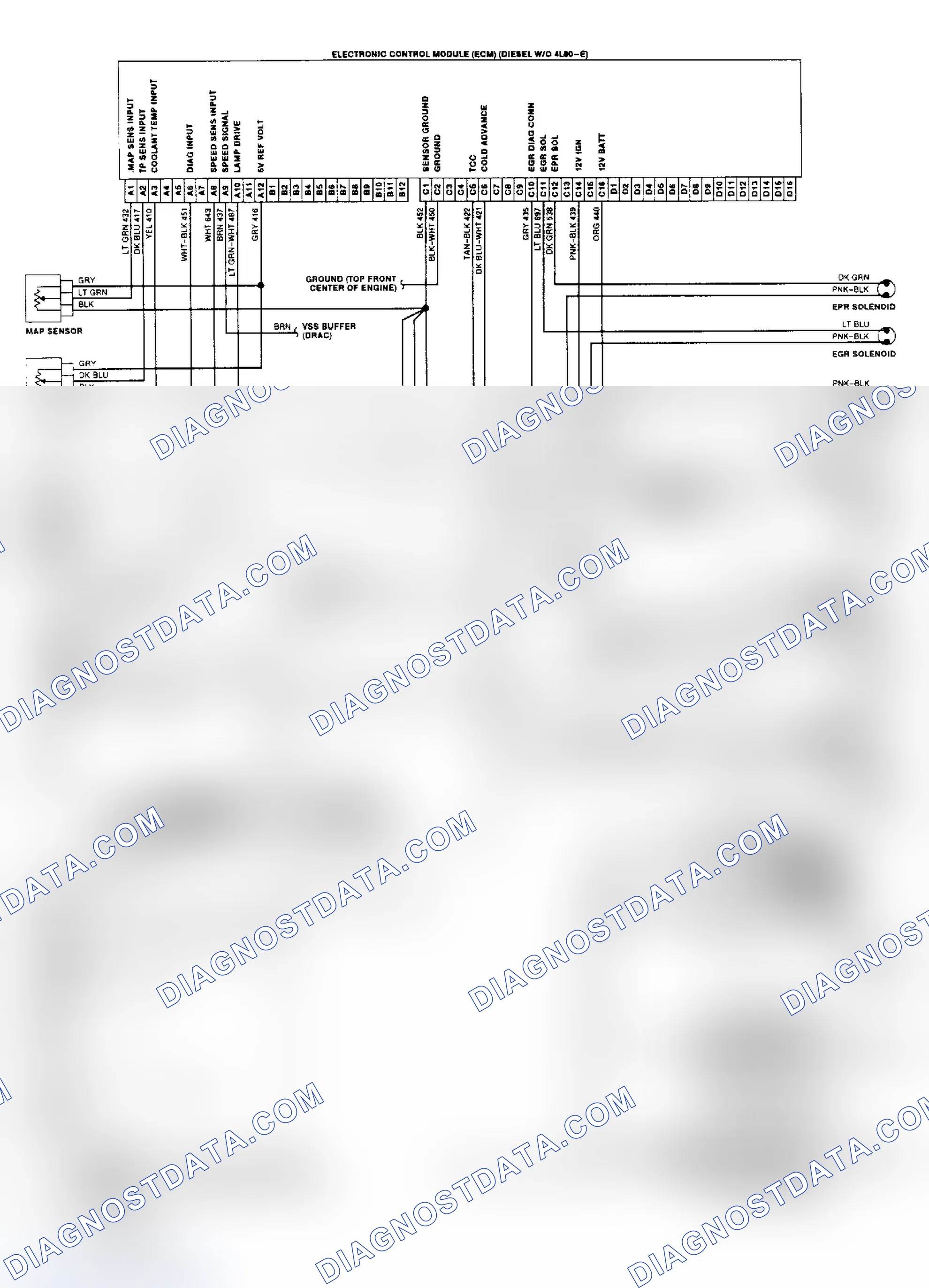 Scheme 12: Wiring Diagram ("C" & "K" Series Diesel W/O 4L80-E Trans.)