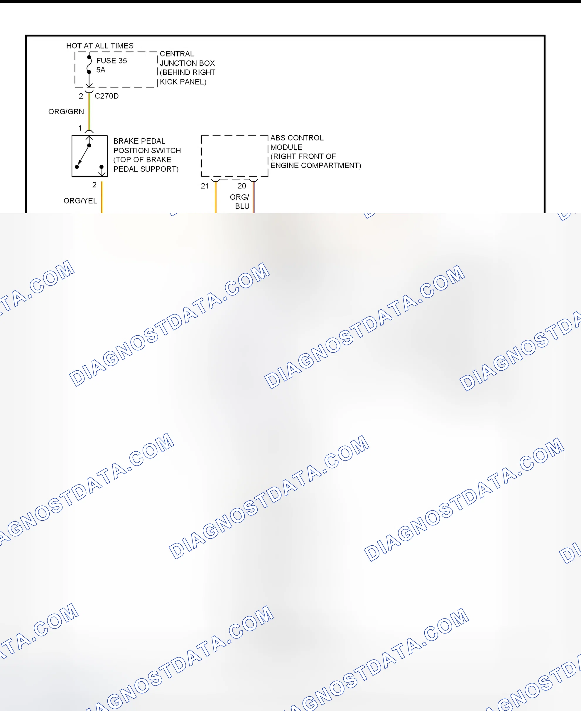 Fig. 203: Shift Interlock System Wiring Diagram (2002 LS - With Interactive Vehicle Dynamics)
