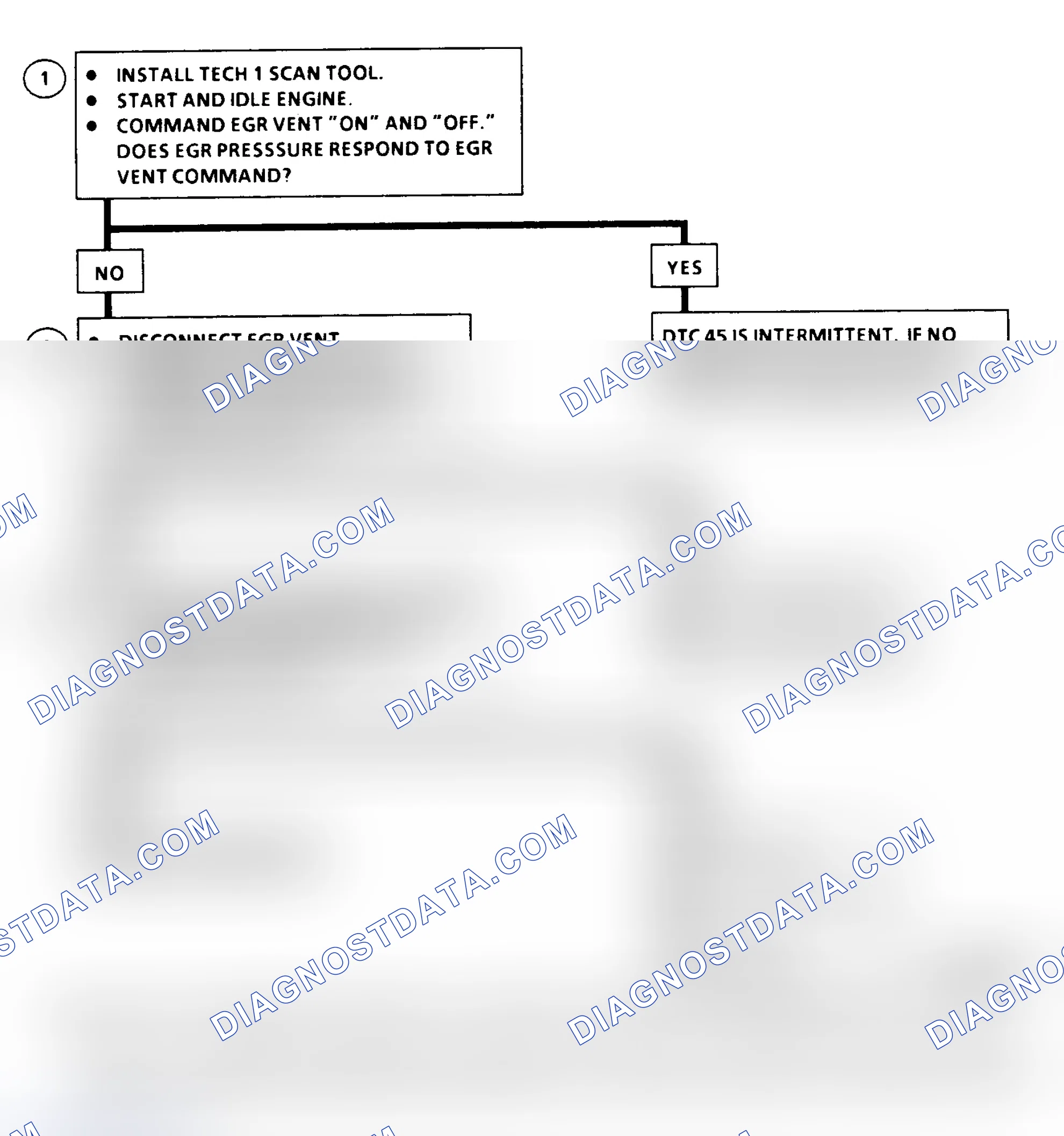 Scheme 166: DTC 45 Flow Chart (6.5L Diesel) EGR Vent Error