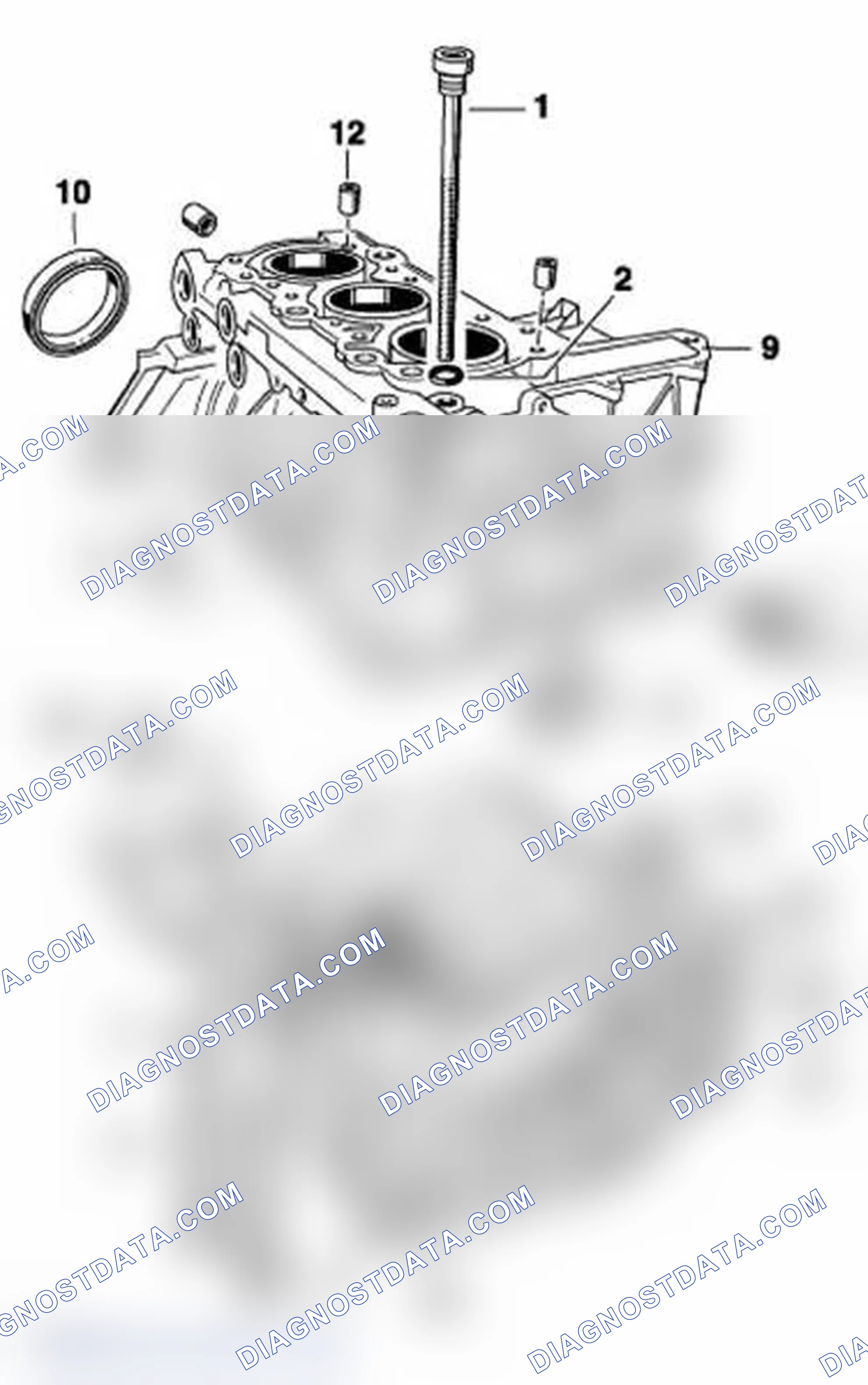 Scheme 129: DISASSEMBLING AND ASSEMBLING CRANKCASE HALVES, ENGINE M96/20, M96/21, M96/22