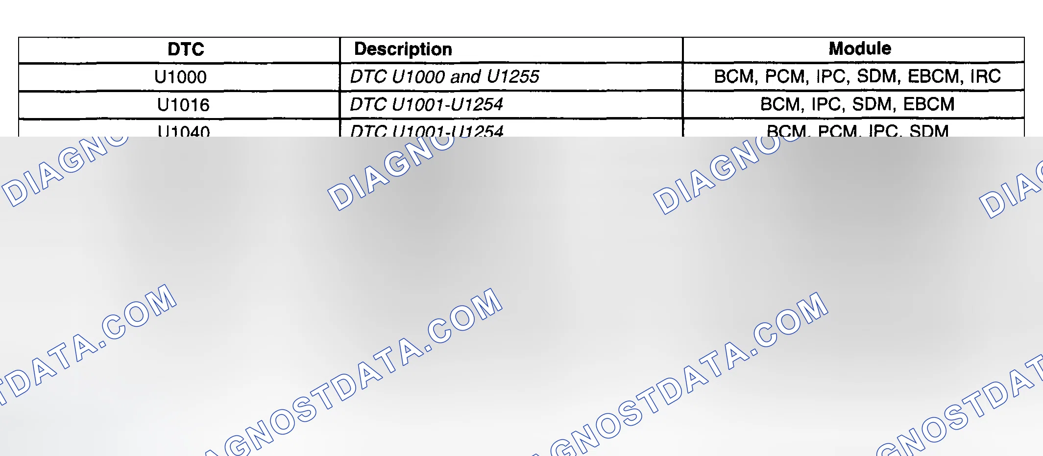 Scheme 17: Diagnostic Trouble Code (DTC) List