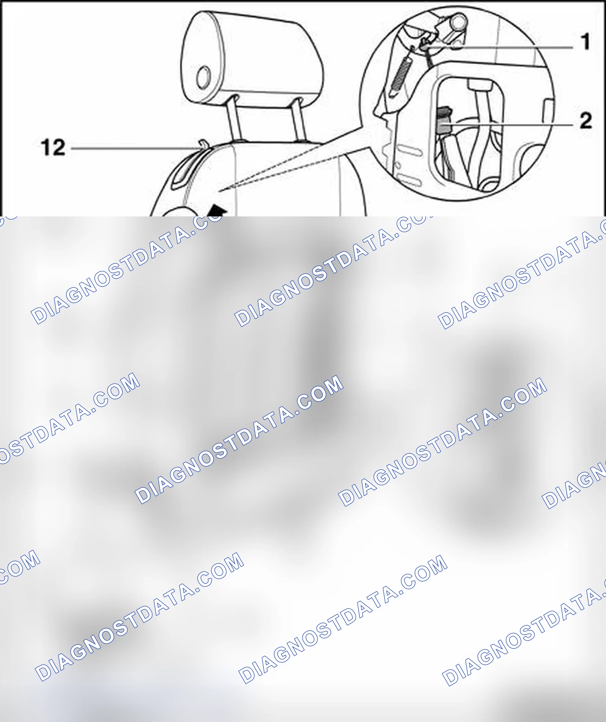 Scheme 207: Bowden cable for backrest lock, removing and installing