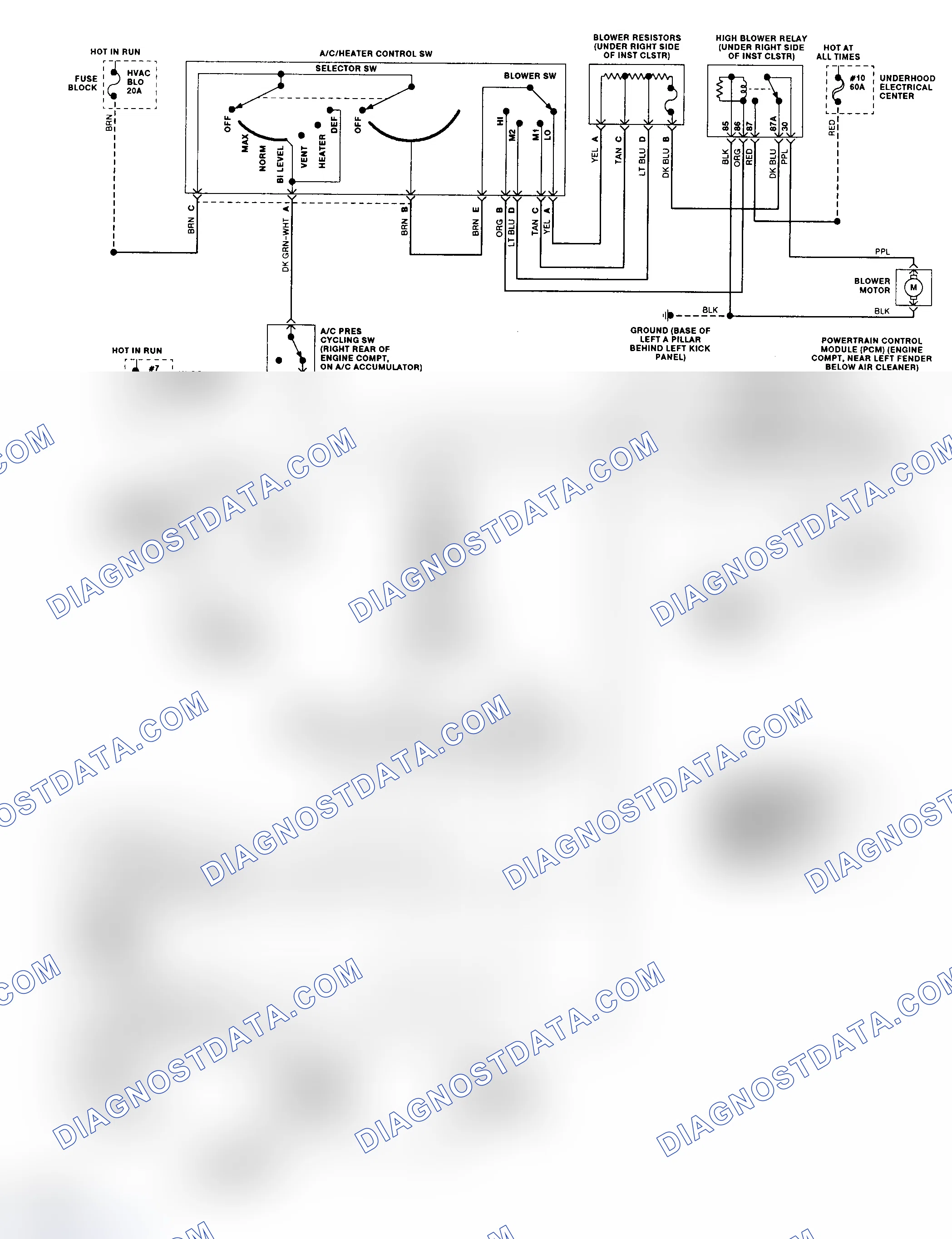 Scheme 436: Code 58 Schematic (4L80-E Gasoline) Transmission Fluid Temperature High