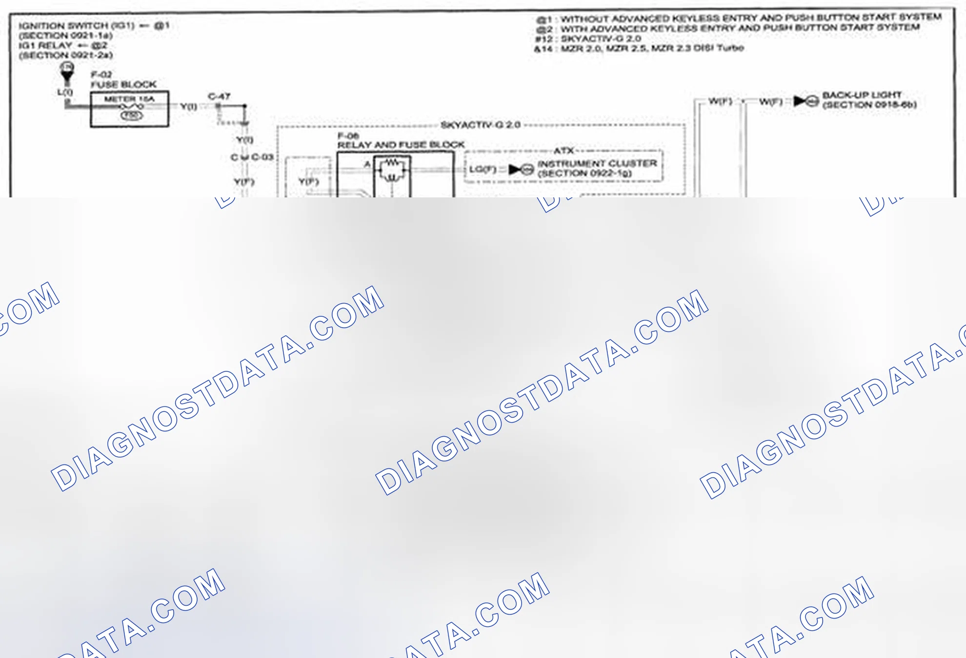Scheme 308: Back-Up Light Wiring Diagram - 0918-6a (1 Of 2)