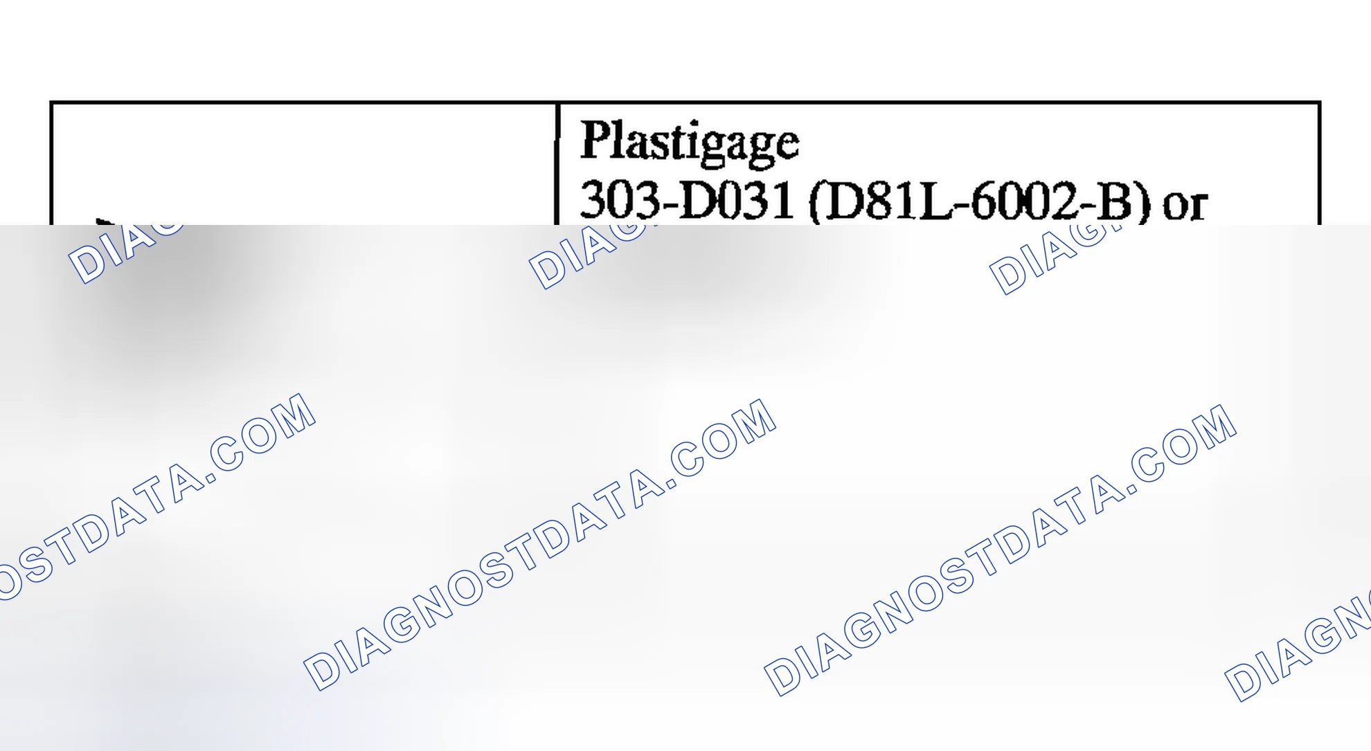 Scheme 930: Crankshaft Main Bearing Journal - Clearance