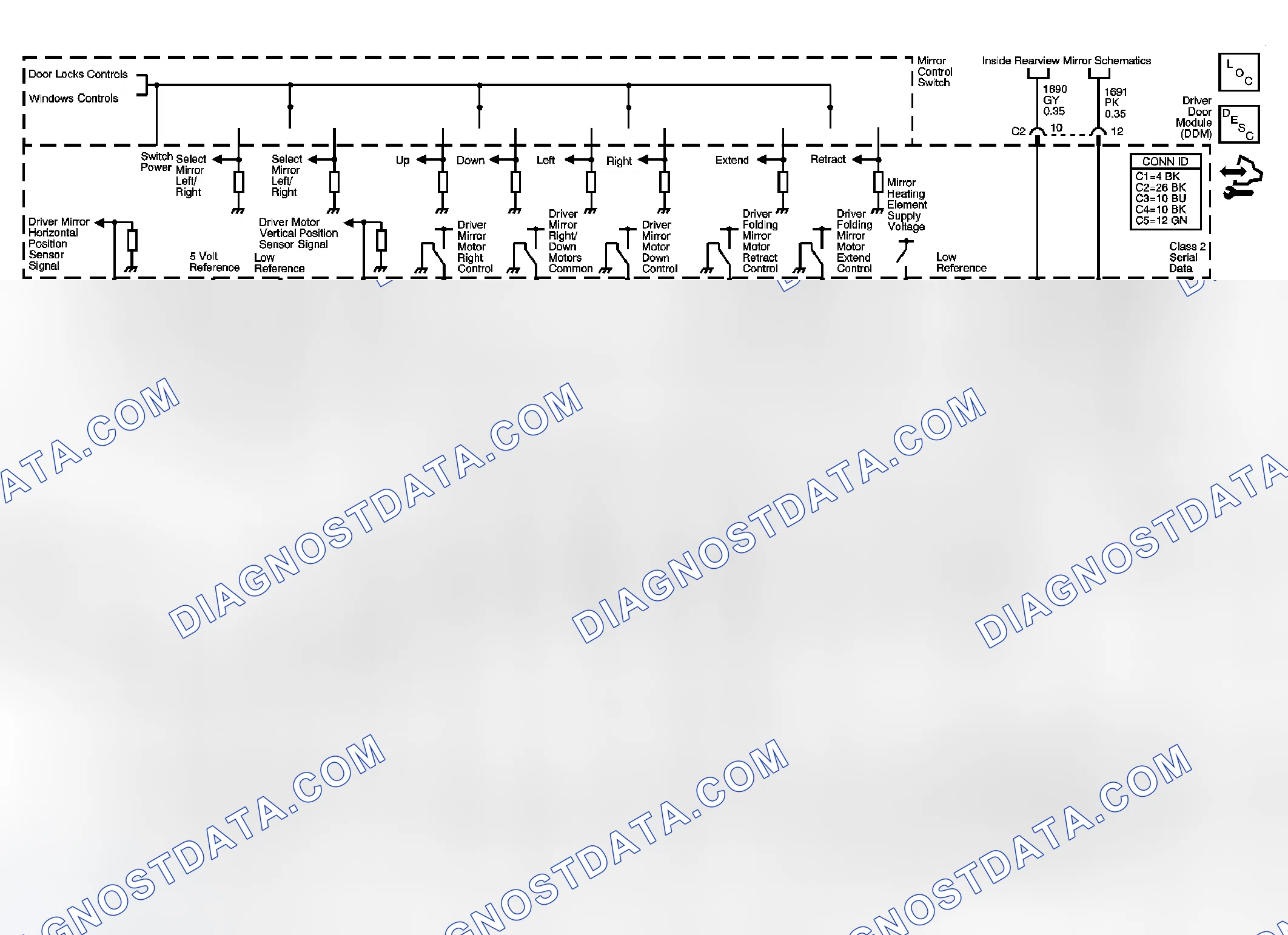 Scheme 2: Outside Rearview Mirror Schematics