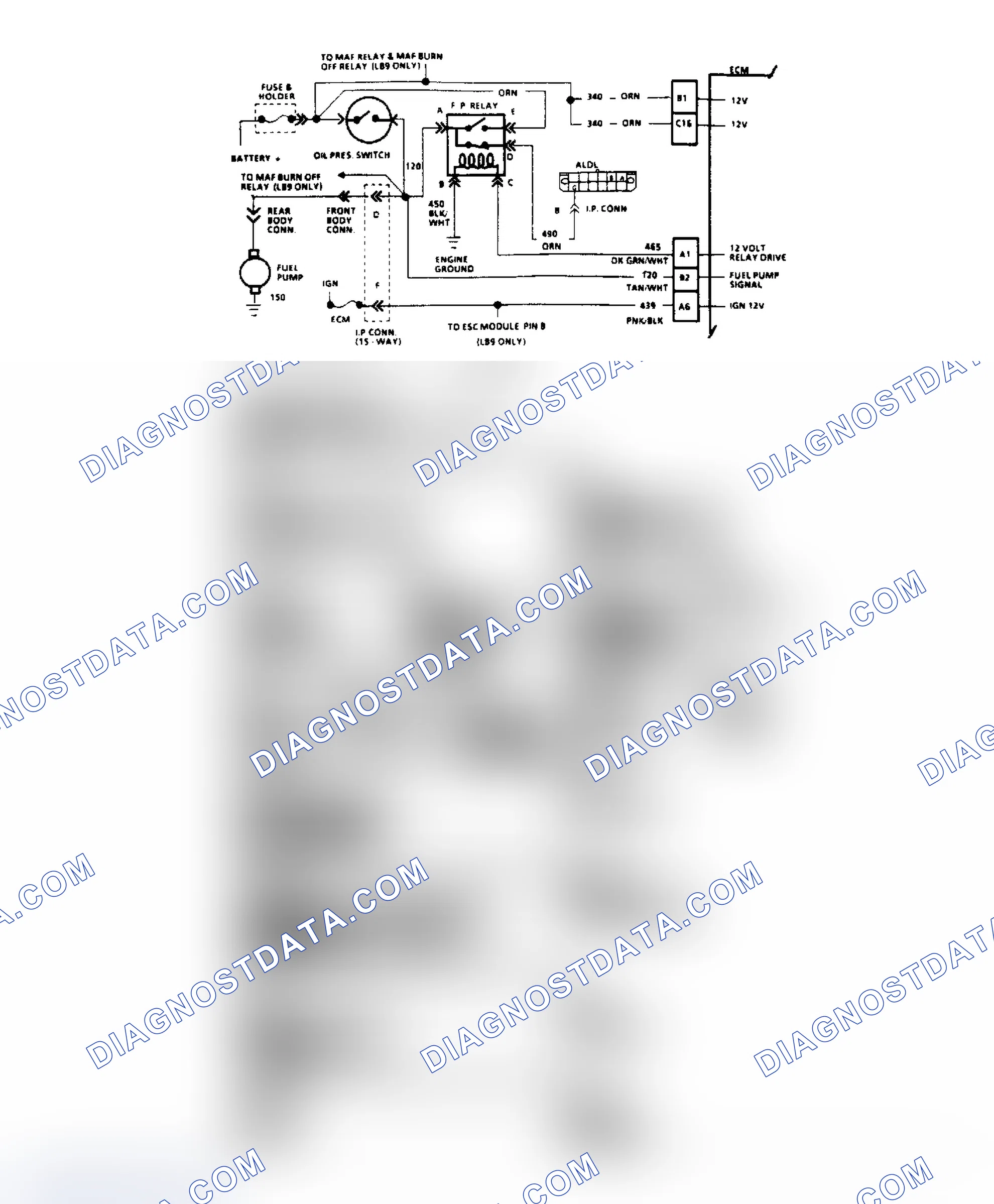Scheme 206: Code 54 Flow Chart - Fuel Pump Voltage Low ("F" Body)
