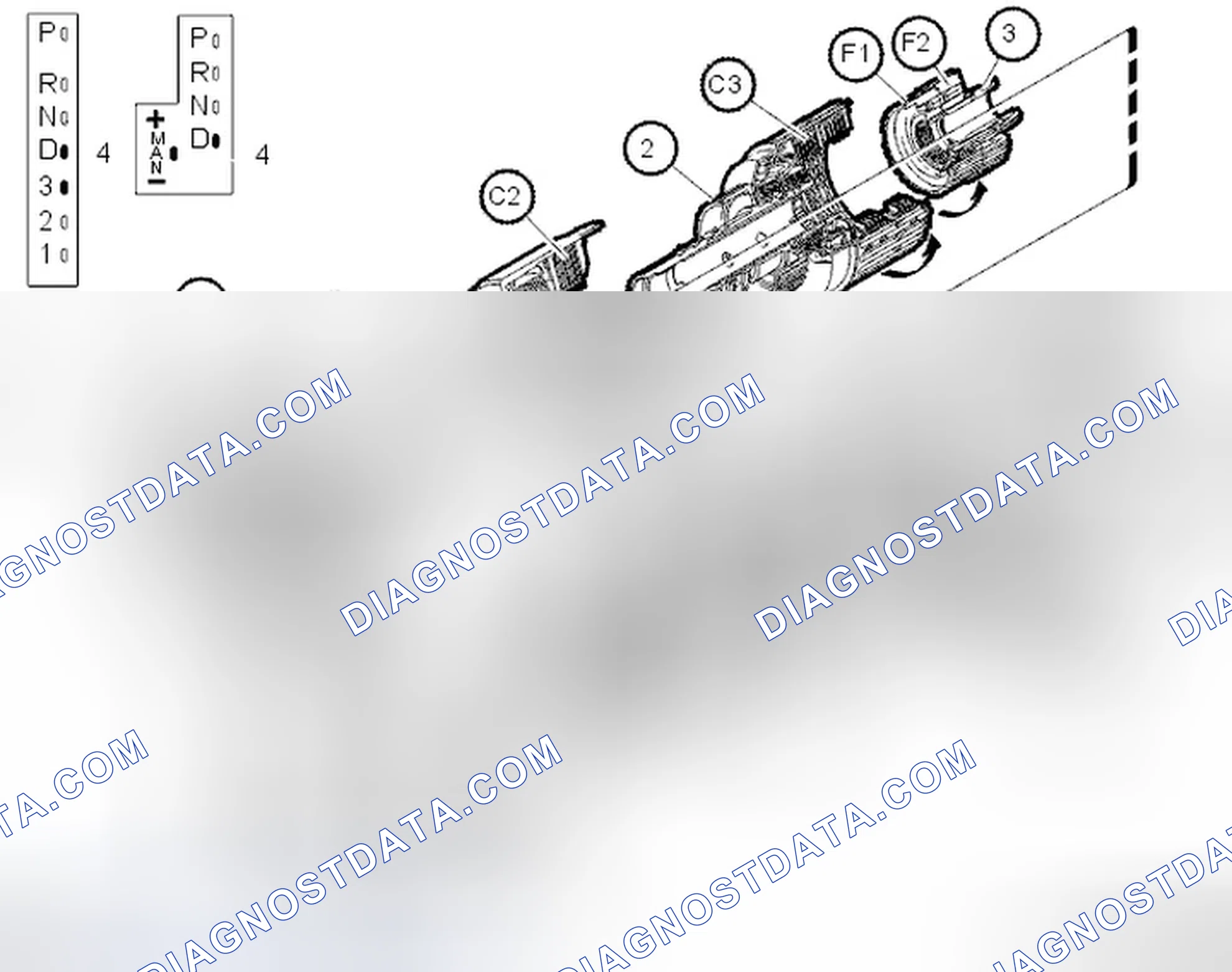 Scheme 1474: Gear shift position D/MAN - 4th gear