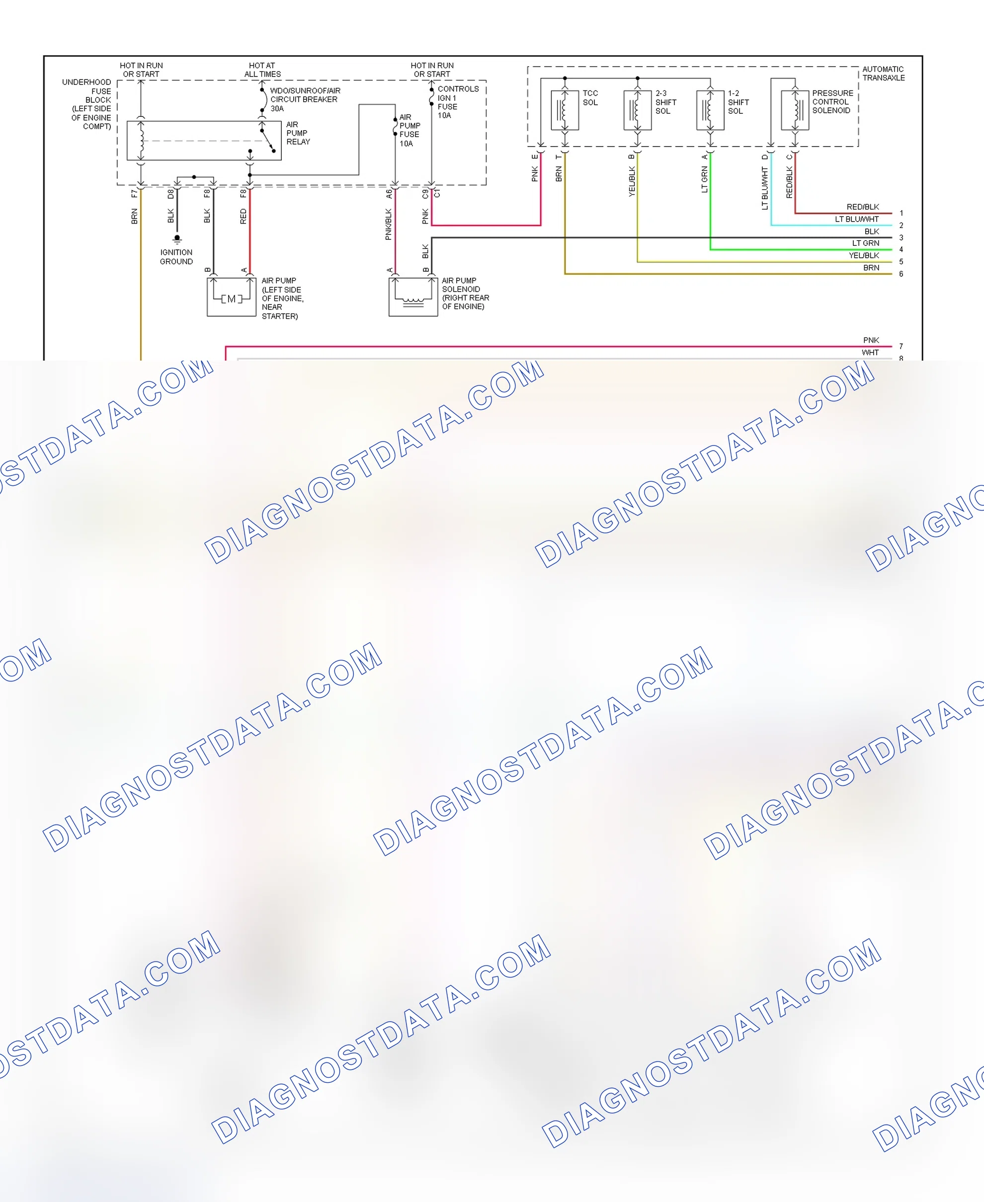 Scheme 202: PCM Wiring Diagram (Saturn L100, L200 & LW200 - 2.2L - 3 Of 4)