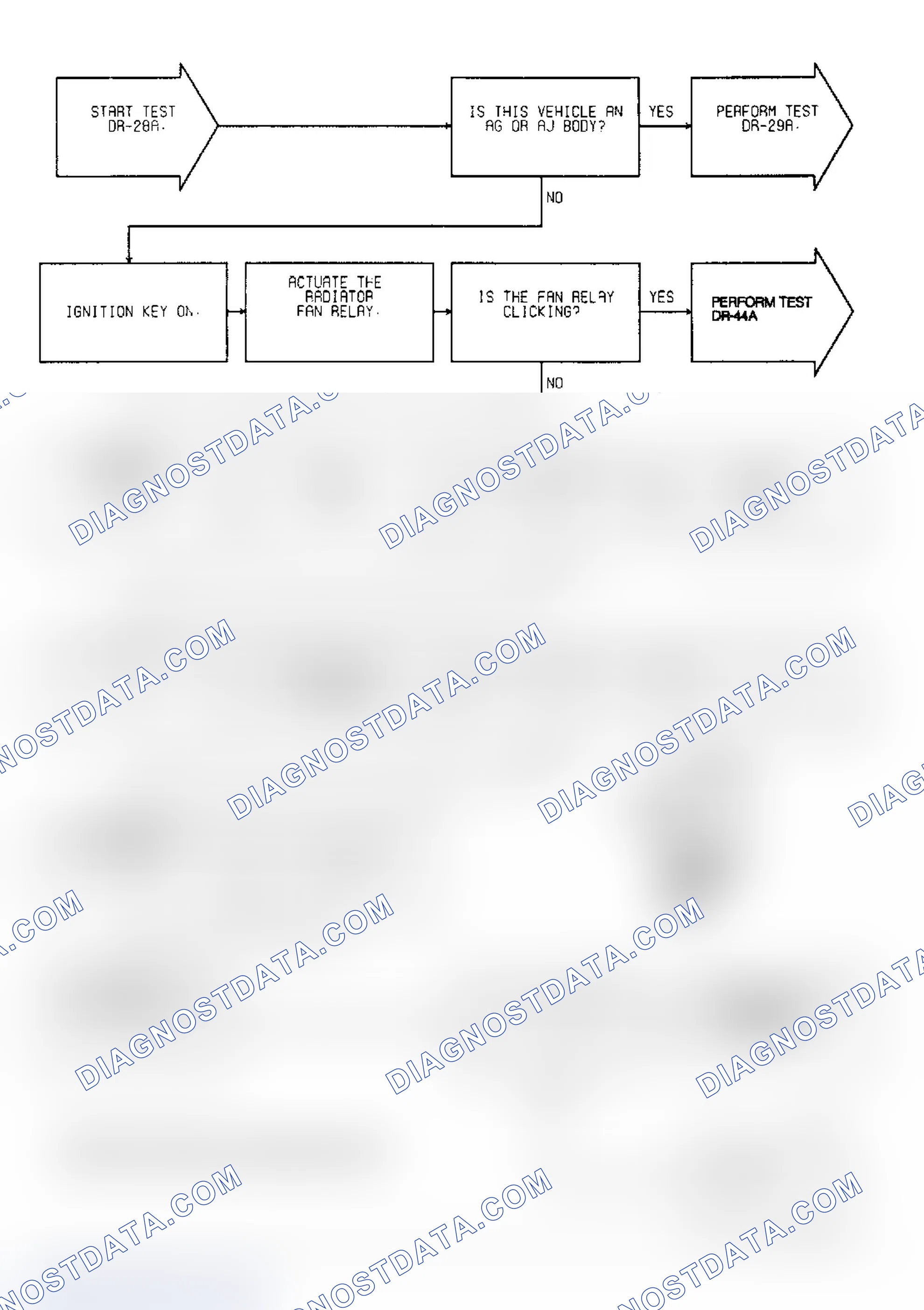 Scheme 669: Test DR-28A Code 35, (1 of 2) Radiator Fan Relay Circuit