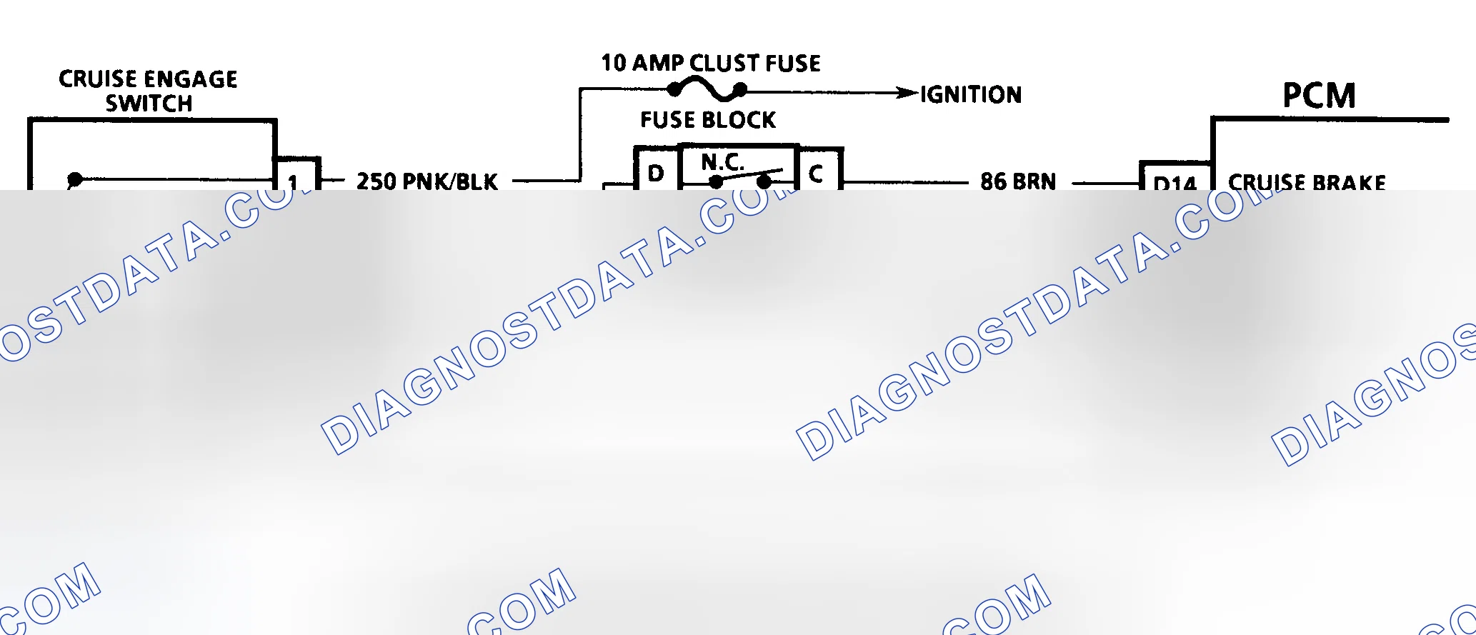 Scheme 253: Code 67 Schematic (3.8L "W" Body) Cruise Switches