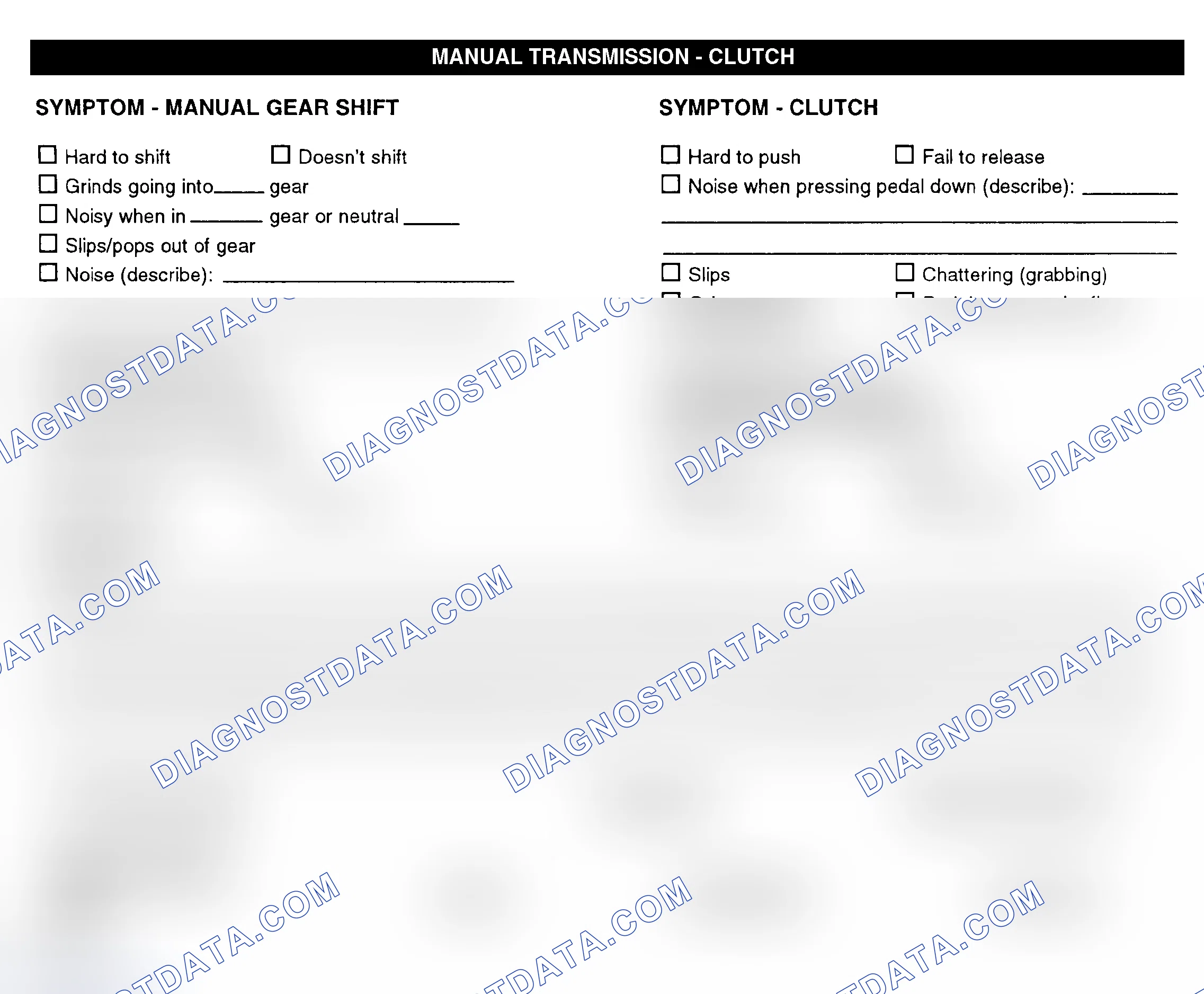 Scheme 10: Manual Transmission & Clutch