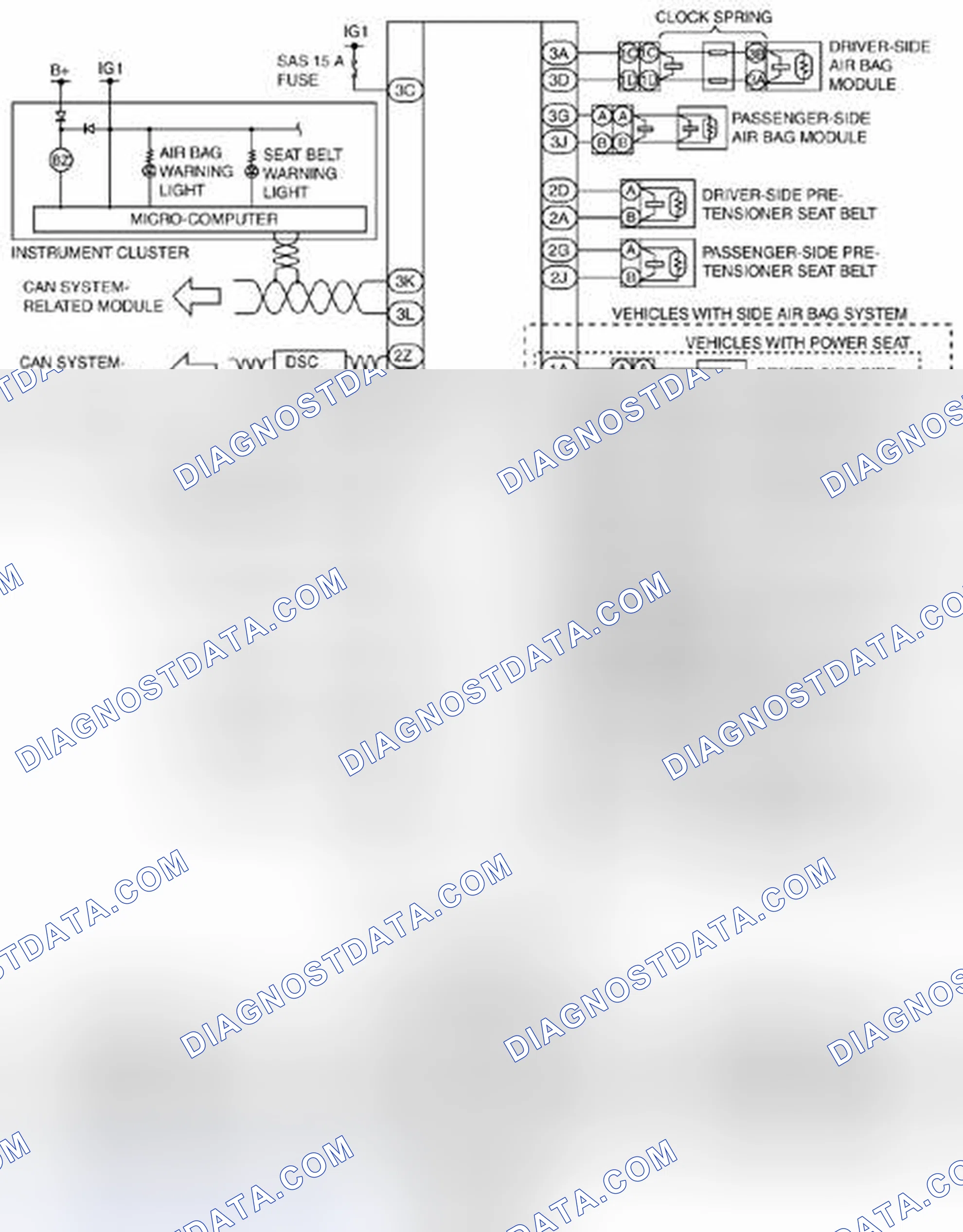 Scheme 239: Air Bag System Wiring Diagram [Standard Deployment Control System] - Vehicles With DSC