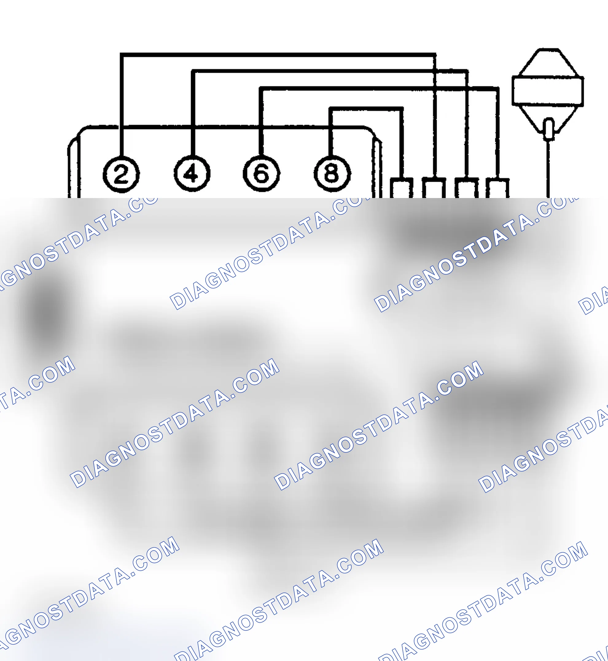 Scheme 3: Firing Order & Timing Marks (5.0L, 5.7L & 7.4L - With New Style Distributor Cap)