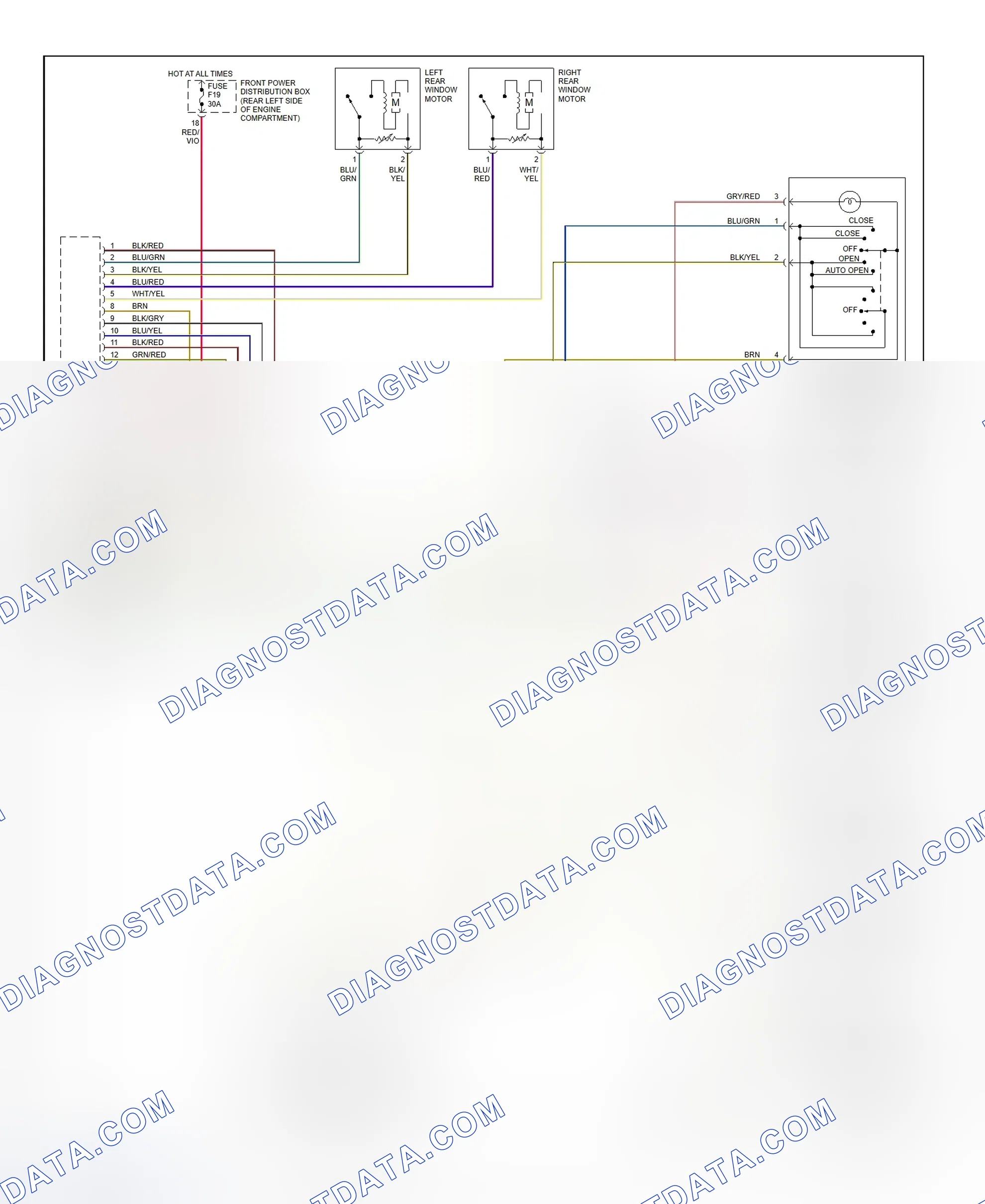 Scheme 8: Power Window Wiring Diagram (1998 318i, 323i Convertible, 323is, 328i, 328i Convertible, 328is & M3 - 2 Of 2)