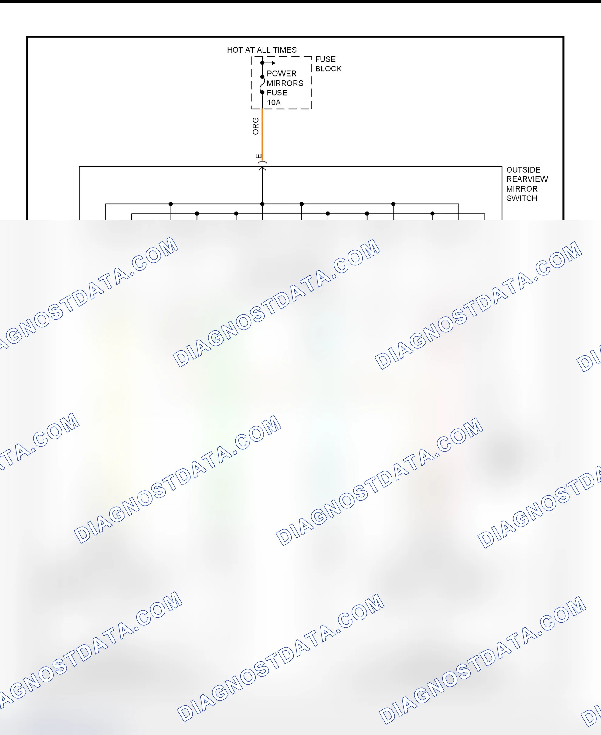 Fig. 12: Power Mirror System Wiring Diagram (Montana, Silhouette & Venture)