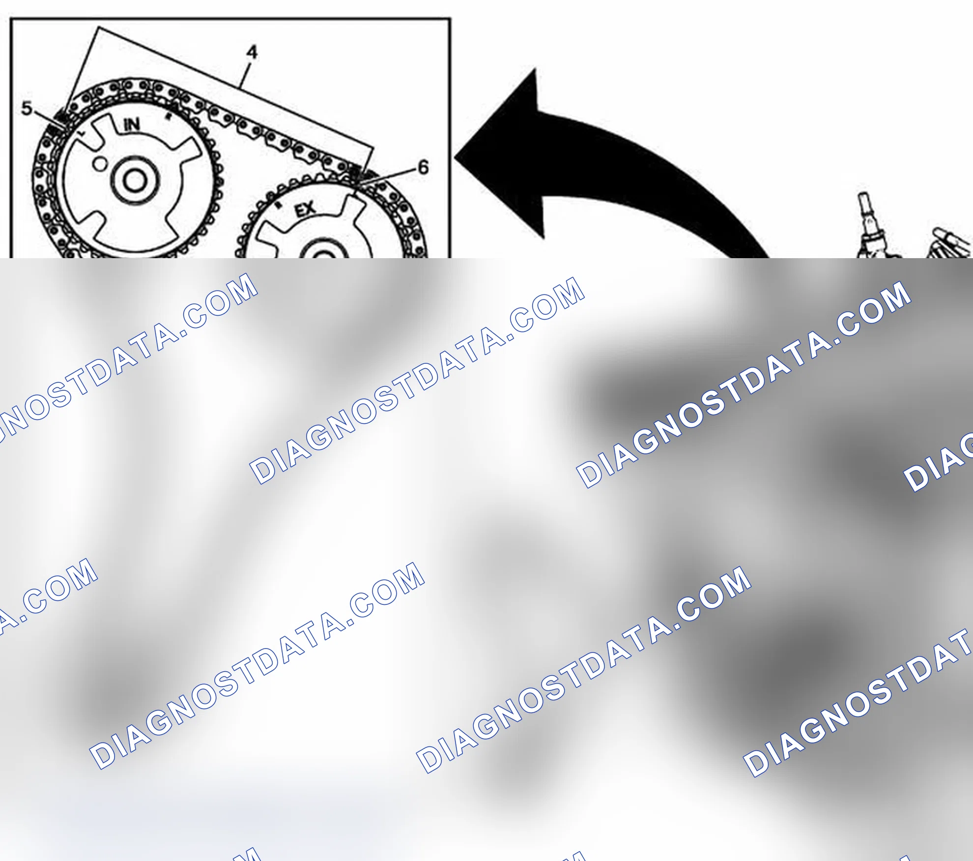 Scheme 188: Secondary Camshaft Intermediate Drive Chain Installation - Left Side - Step 2