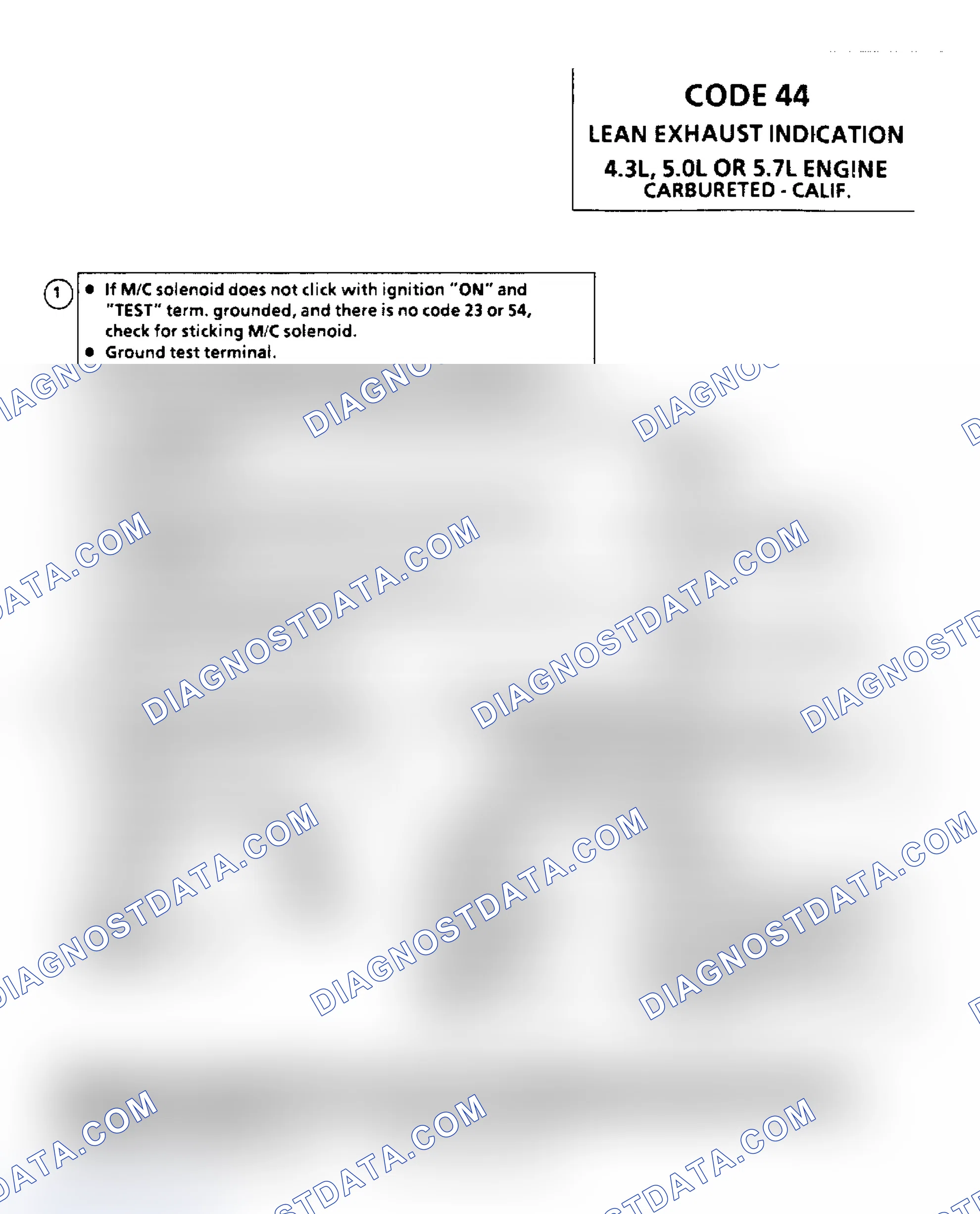 Scheme 114: Code 44: Lean Exhaust Indication