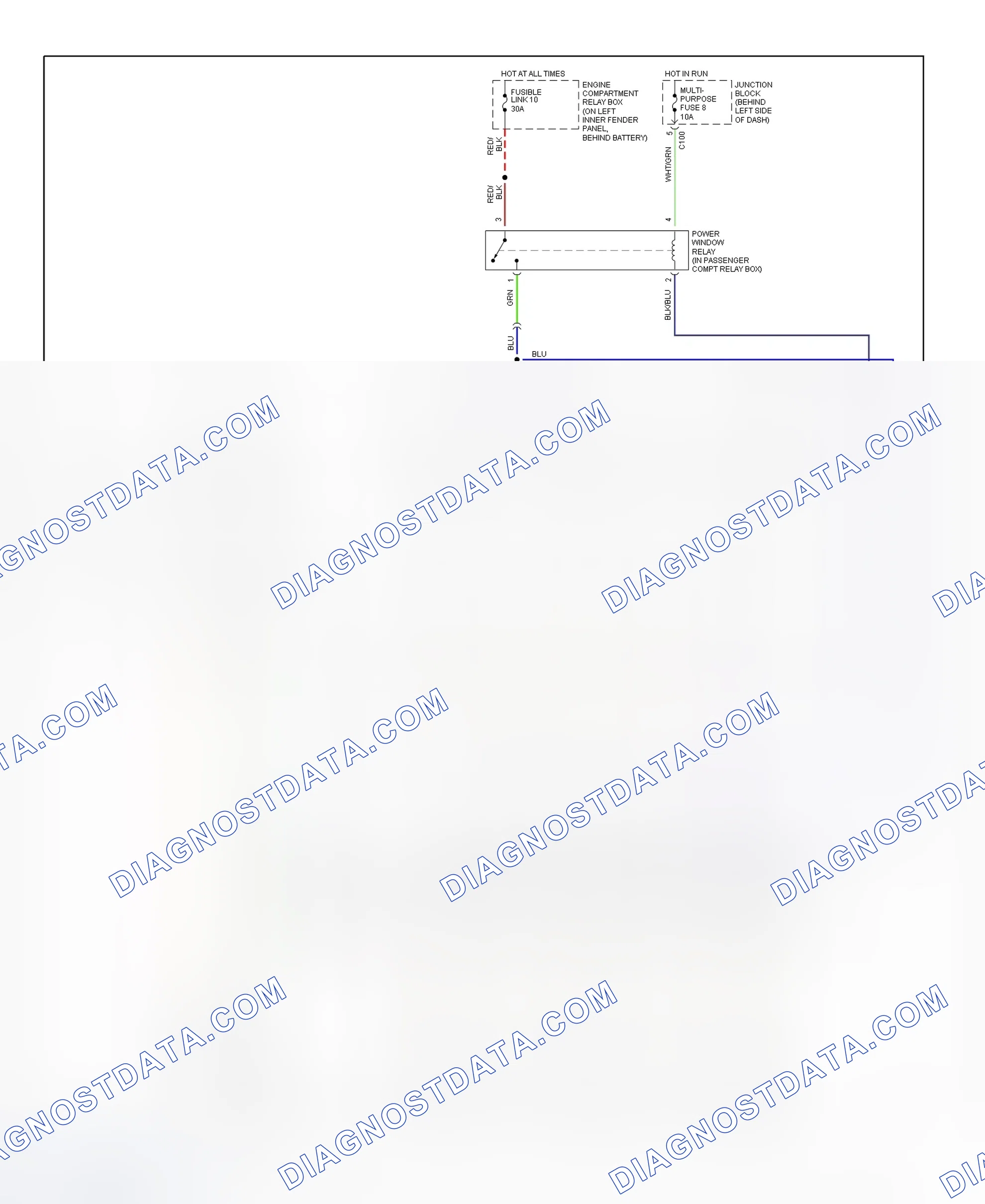 Scheme 9: Power Window System Wiring Diagram (Montero)