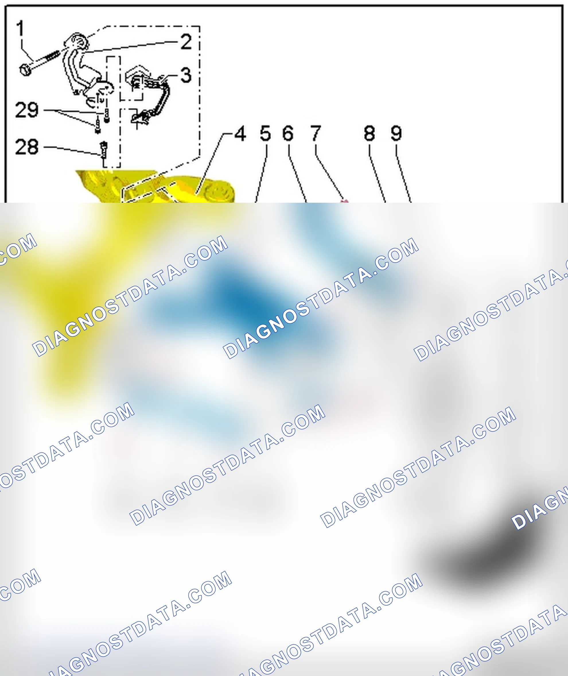 Scheme 5: UPPER TRANSVERSE LINK, TIE ROD, COIL SPRING, LOWER CONTROL ARM AND LEVEL CONTROL SYSTEM SENSOR ASSEM