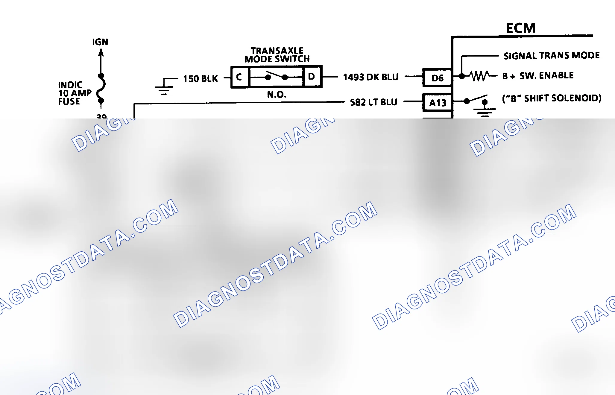 Scheme 229: CHART C-8B, 4T60 TRANSAXLE MODE SWITCH ELECTRICAL DIAGNOSIS - 3.4L PFI W BODY