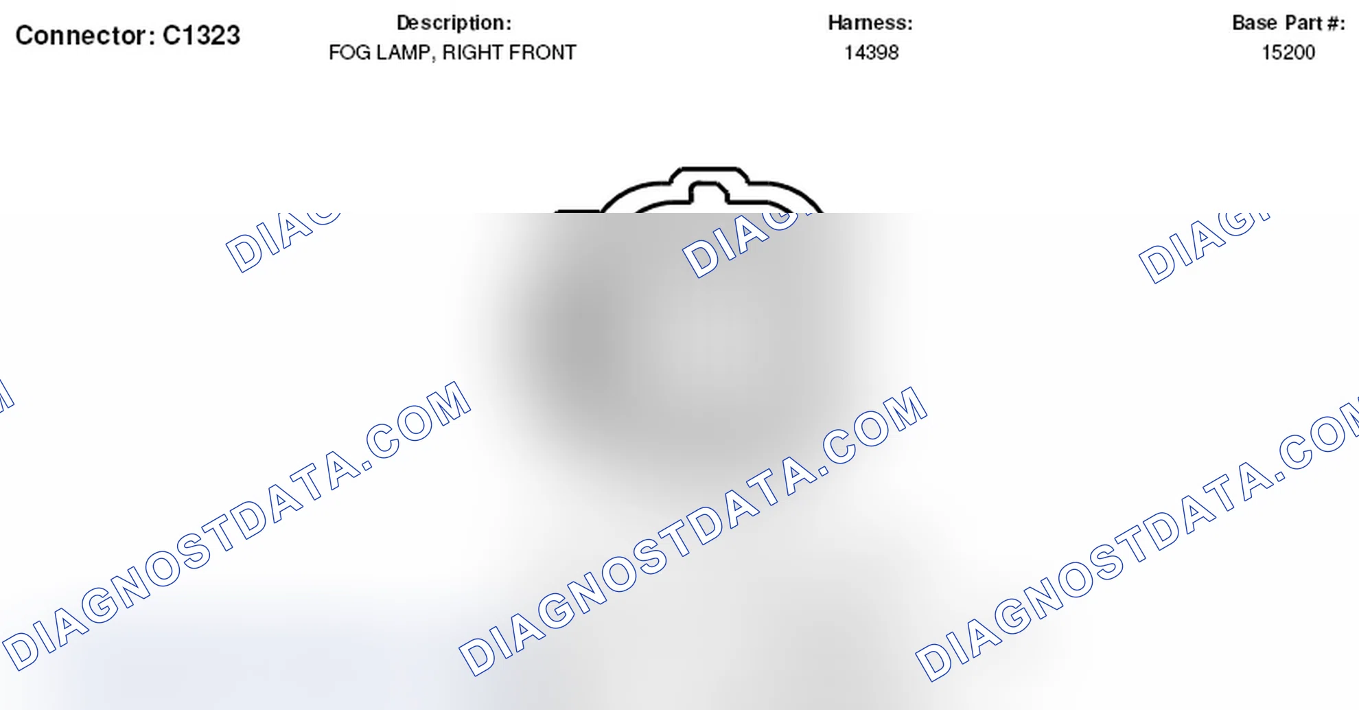 Scheme 285: Right Front Fog Lamp Connector End View (C1323)
