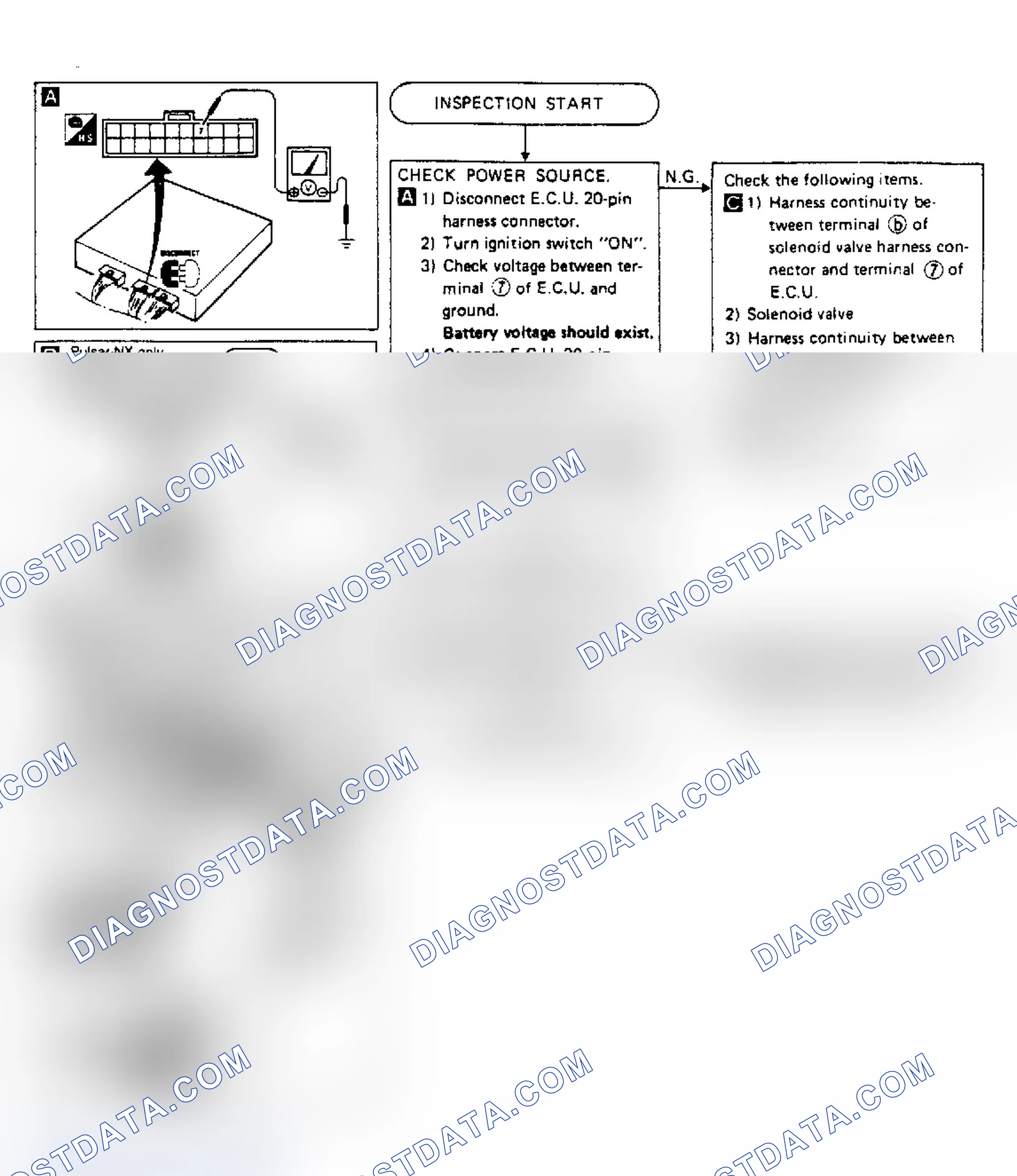 Scheme 58: Pulsar NX XE EGR Cont & Can Purge Solenoid Cont Valve (Non Self-Diag Item) Test W