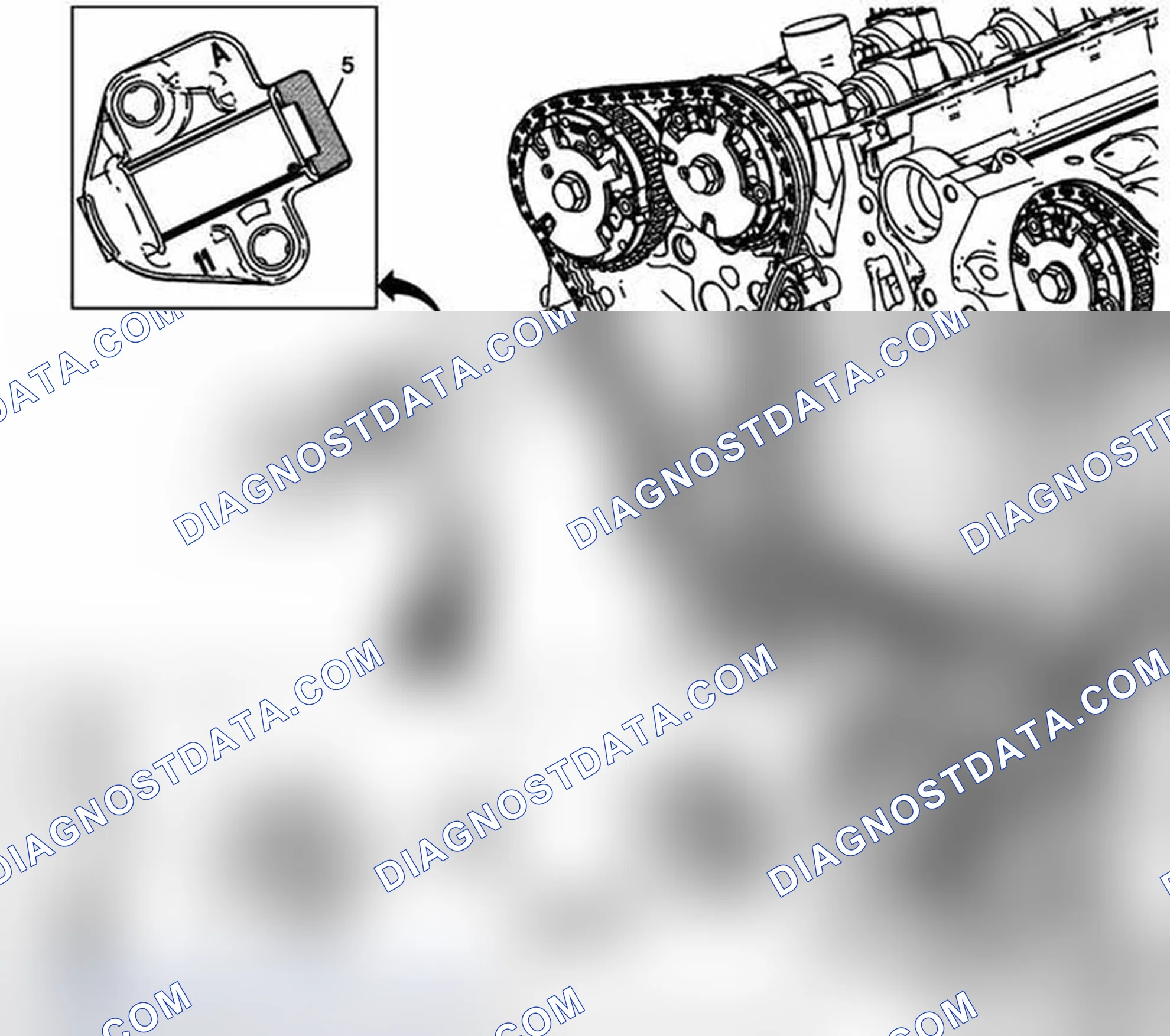 Scheme 197: Secondary Camshaft Drive Chain Tensioner Installation - Right Side
