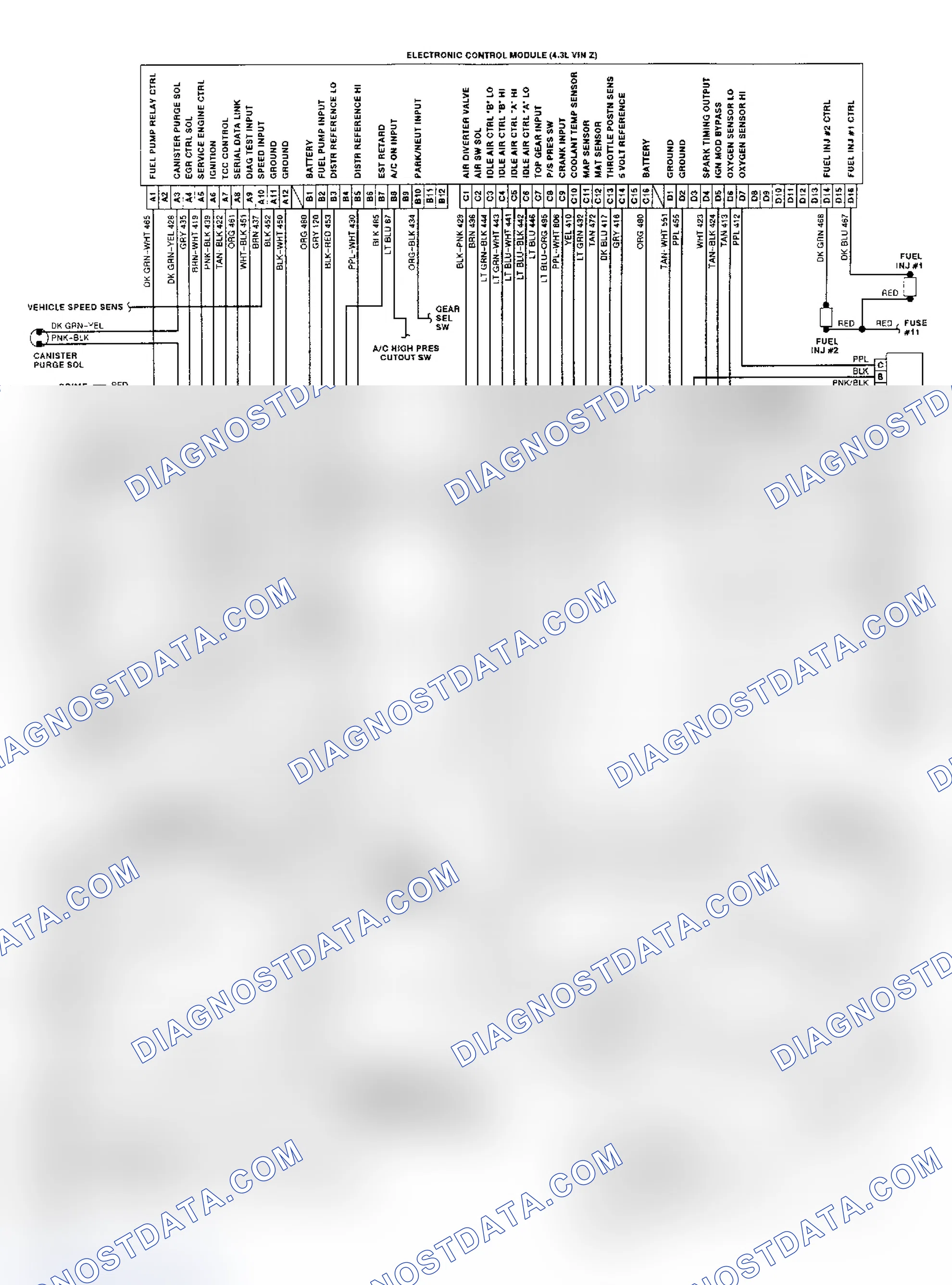 Scheme 39: 4.3L (VIN Z) ECM Wiring Diagram (Caprice)
